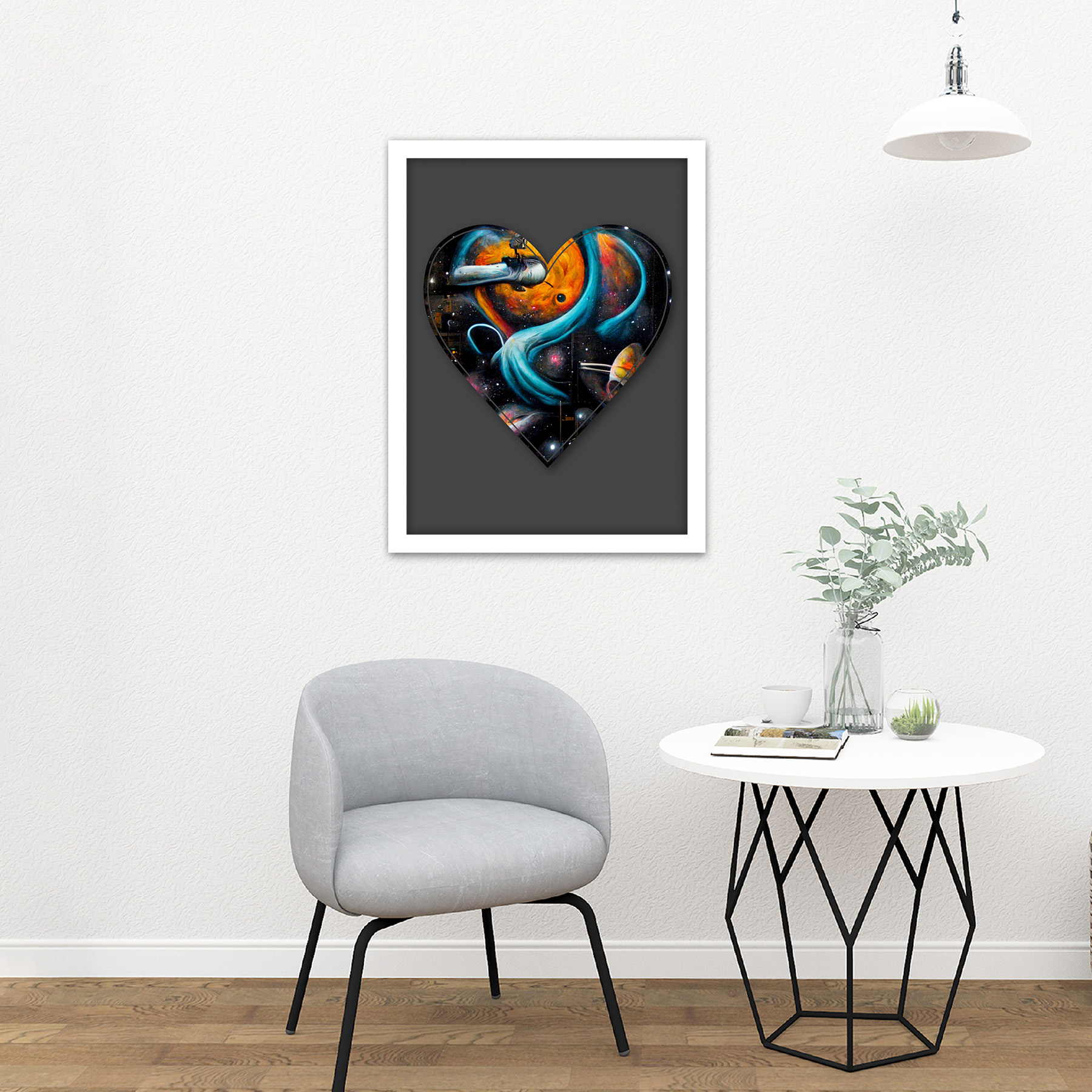 Symbol Heart Love Space Trippy Cosmos Graffiti Initial Framed Art Print 18X24 In - Bild 21 von 25