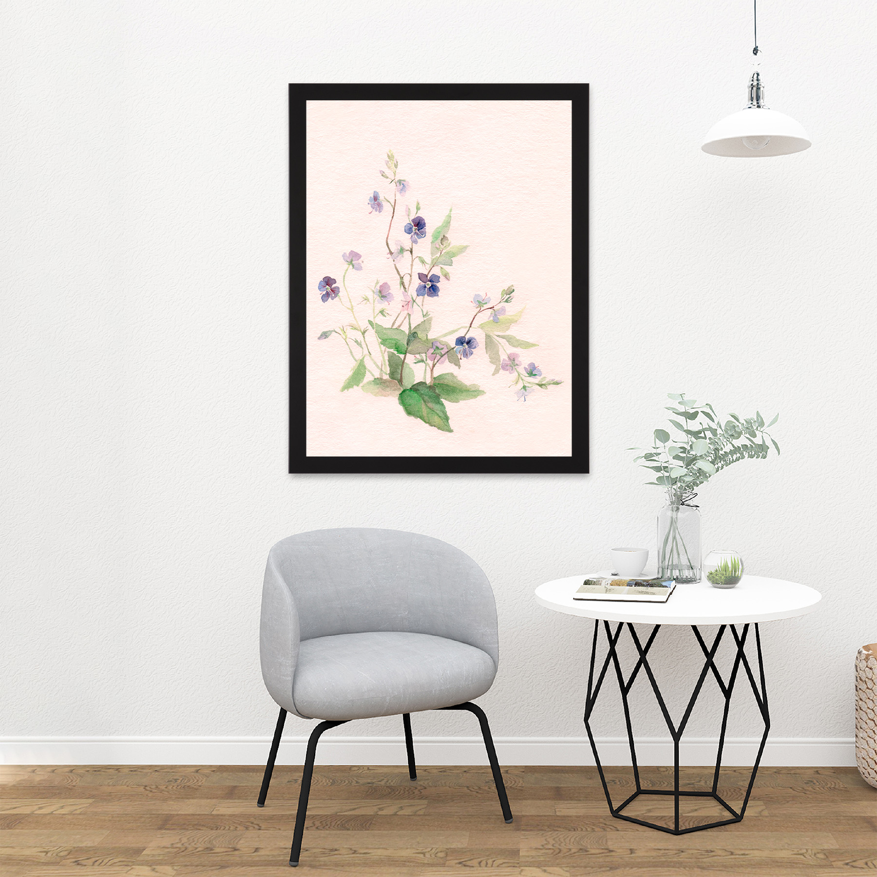 Flower Veronica Watercolour Large Framed Art Print Wall Poster 18x24 Inch - Bild 3 von 21