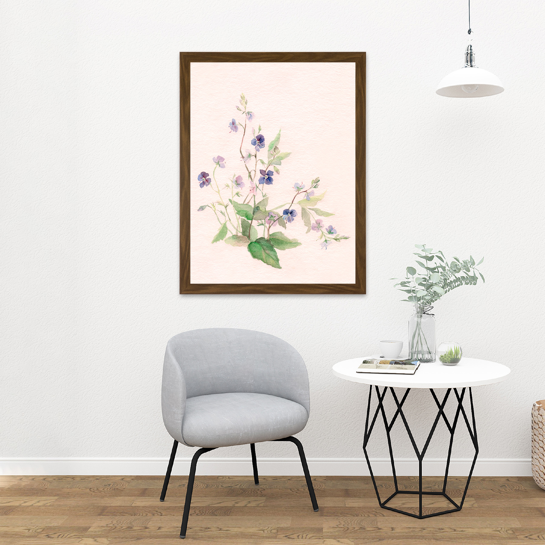 Flower Veronica Watercolour Large Framed Art Print Wall Poster 18x24 Inch - Bild 8 von 21