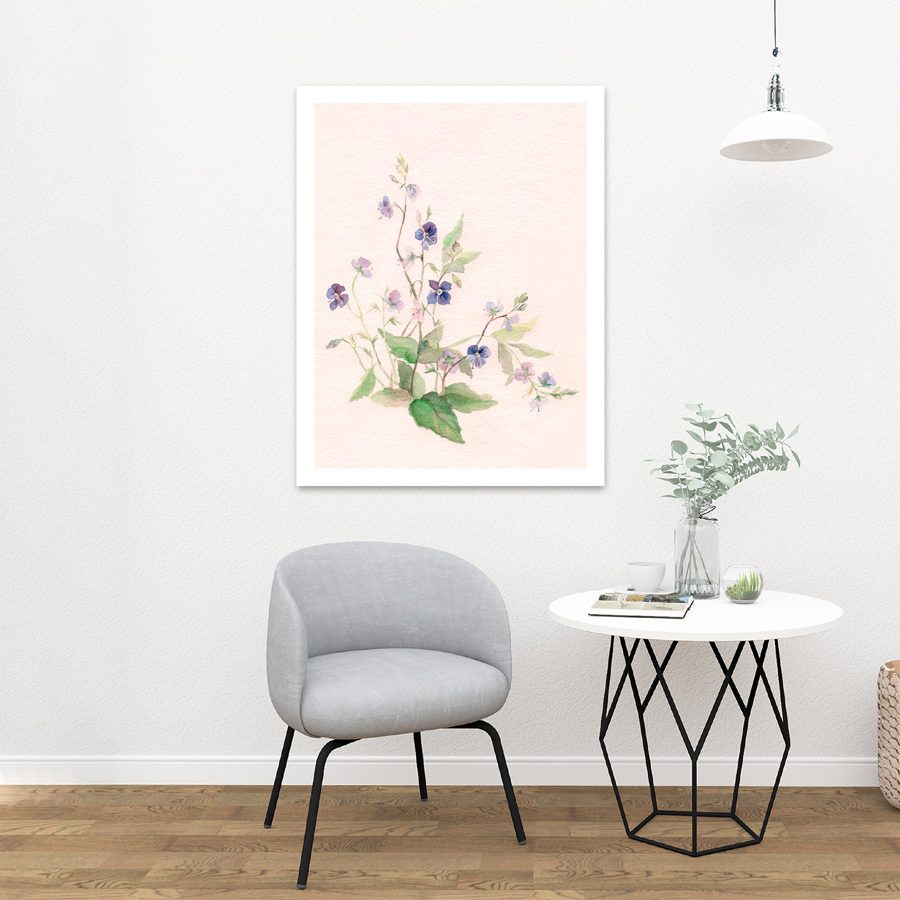 Flower Veronica Watercolour Large Framed Art Print Wall Poster 18x24 Inch - Bild 18 von 21