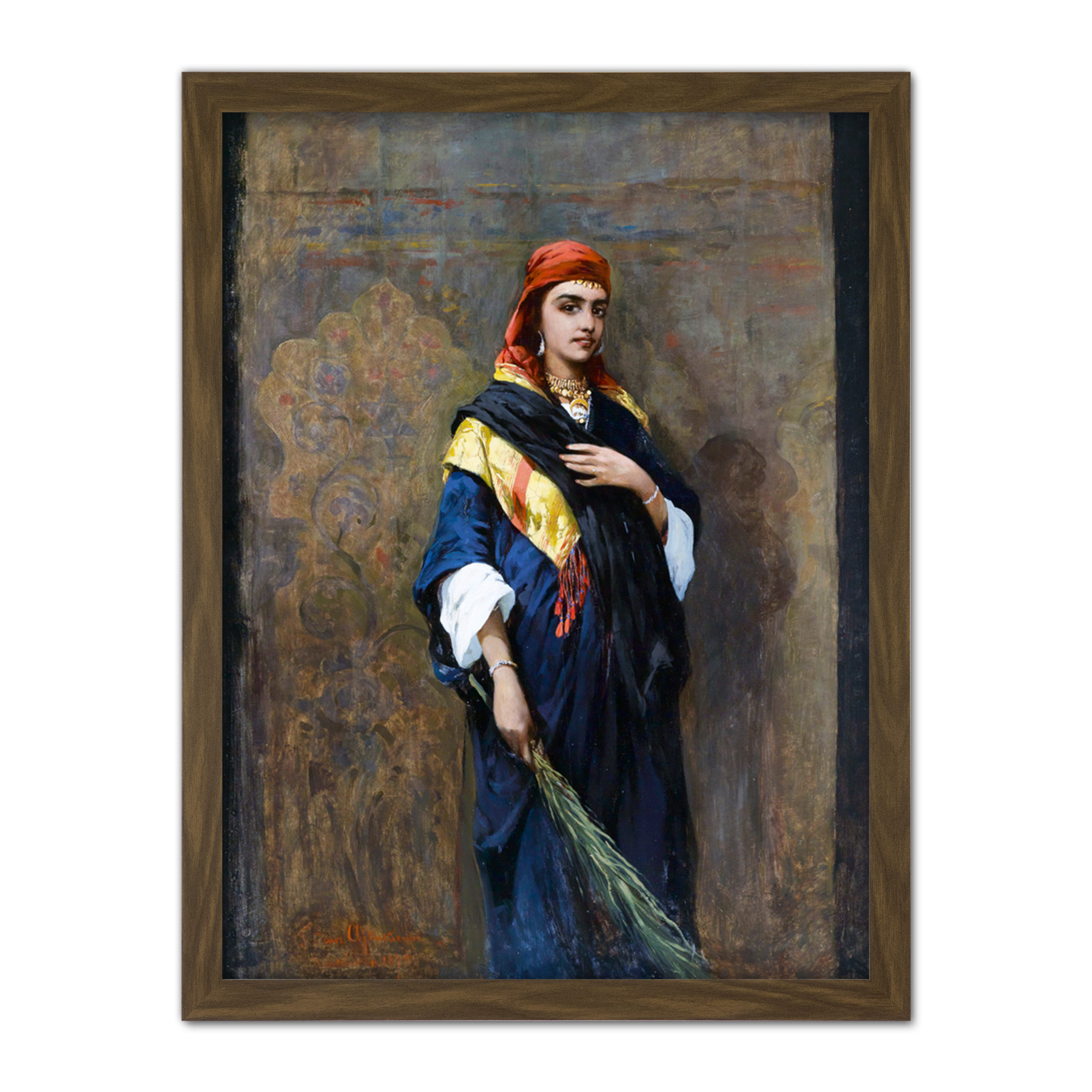 Ajdukiewicz Portrait Of An Oriental Woman Painting Large Framed Art Print - Bild 8 von 25