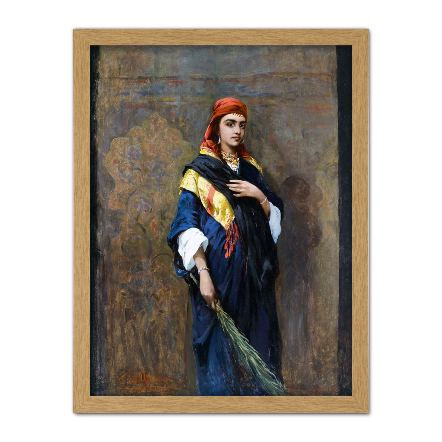 Ajdukiewicz Portrait Of An Oriental Woman Painting Large Framed Art Print - Bild 14 von 25