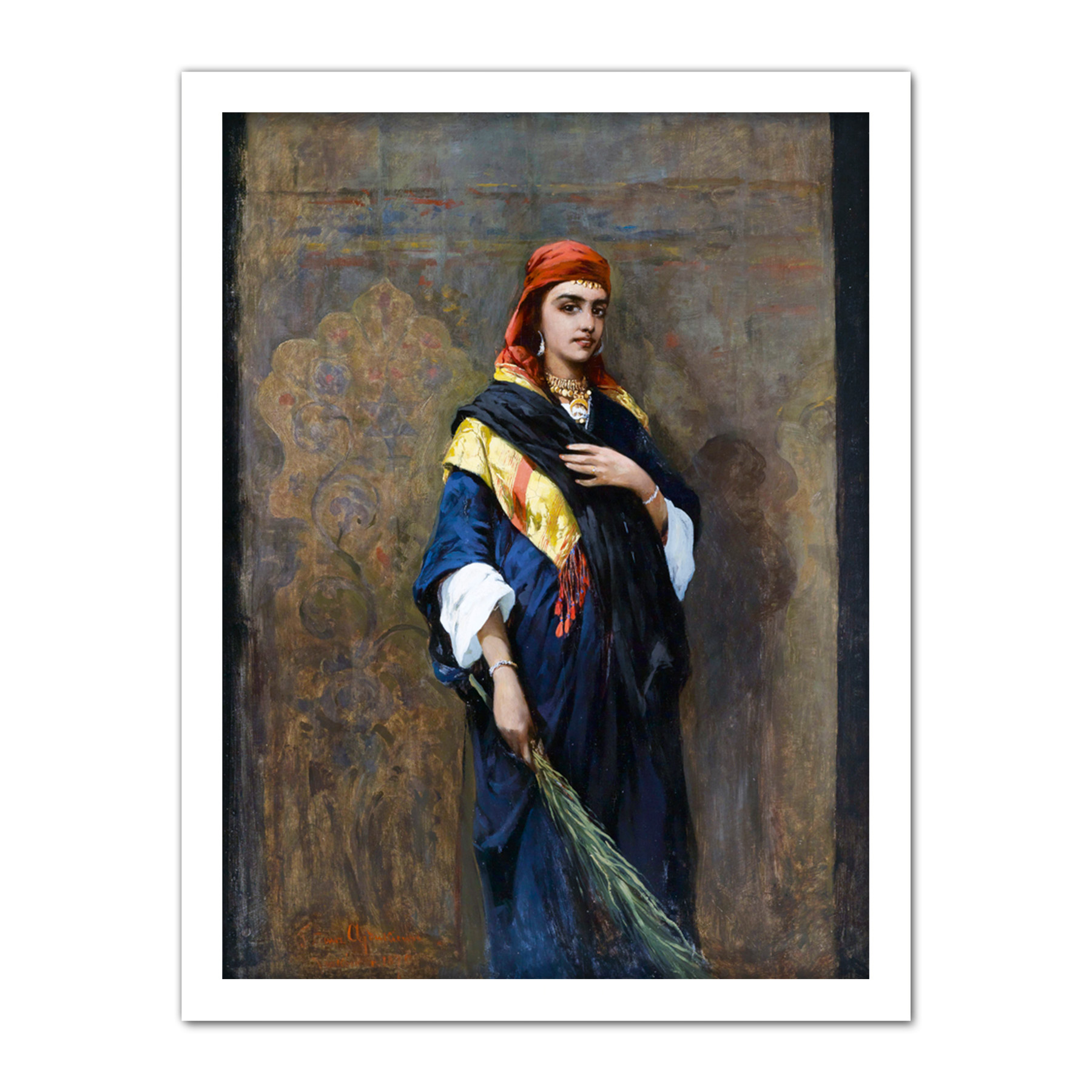 Ajdukiewicz Portrait Of An Oriental Woman Painting Large Framed Art Print - Bild 20 von 25