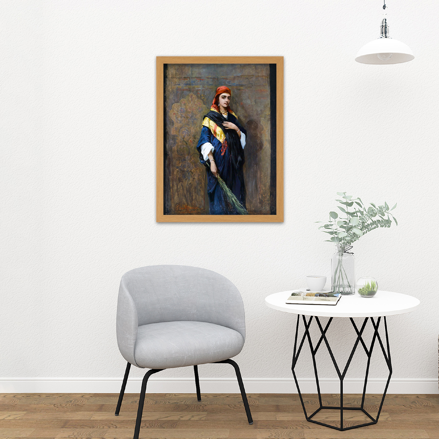 Ajdukiewicz Portrait Of An Oriental Woman Painting Large Framed Art Print - Bild 15 von 25