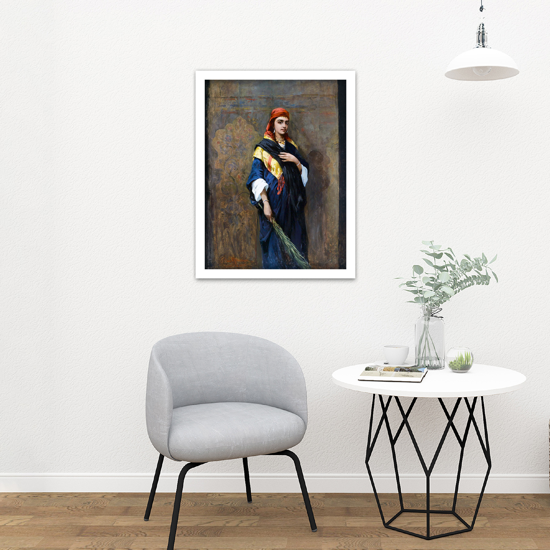 Ajdukiewicz Portrait Of An Oriental Woman Painting Large Framed Art Print - Bild 21 von 25