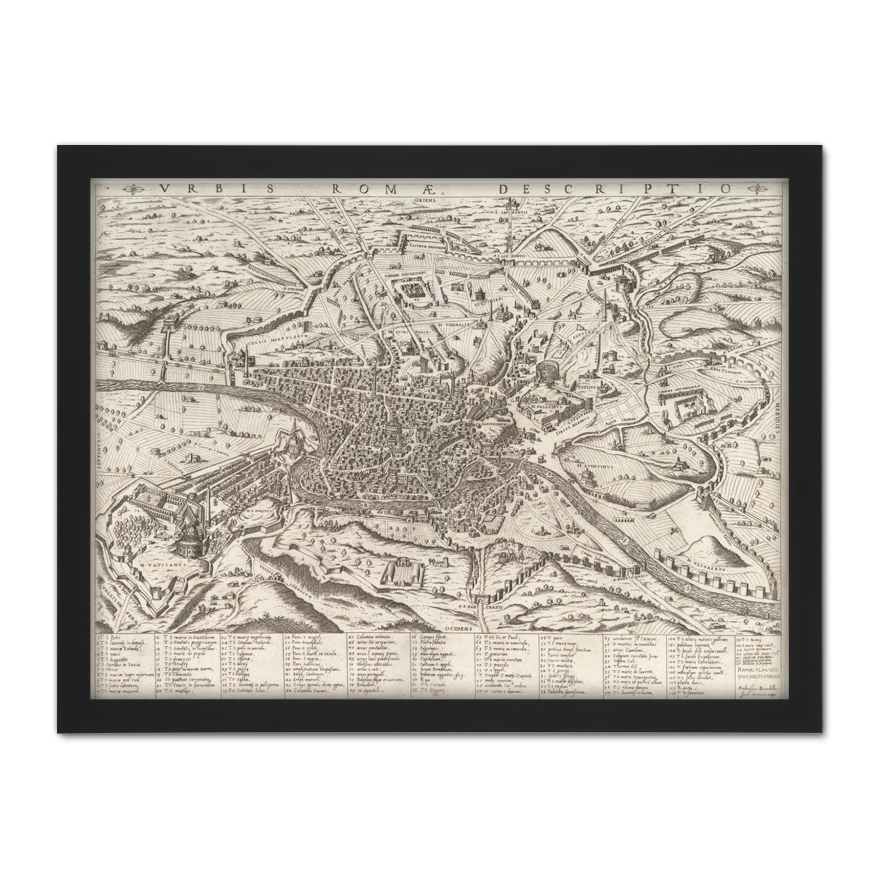 map-brambilla-1590-view-modern-rome-from-west-plan-framed-wall-art