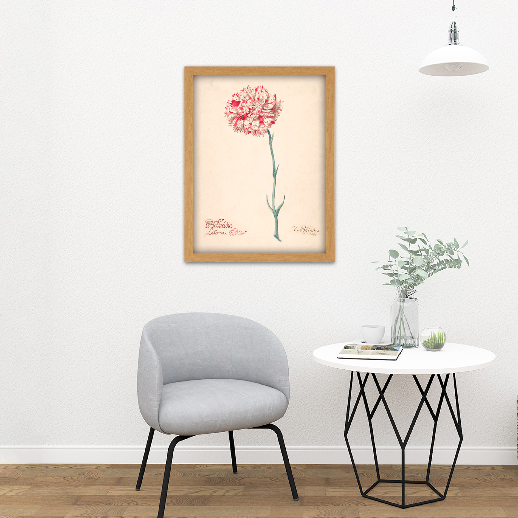 Blyhooft Carnation Hollandia Liberata Flower Painting Framed Wall Art Print - Bild 15 von 25