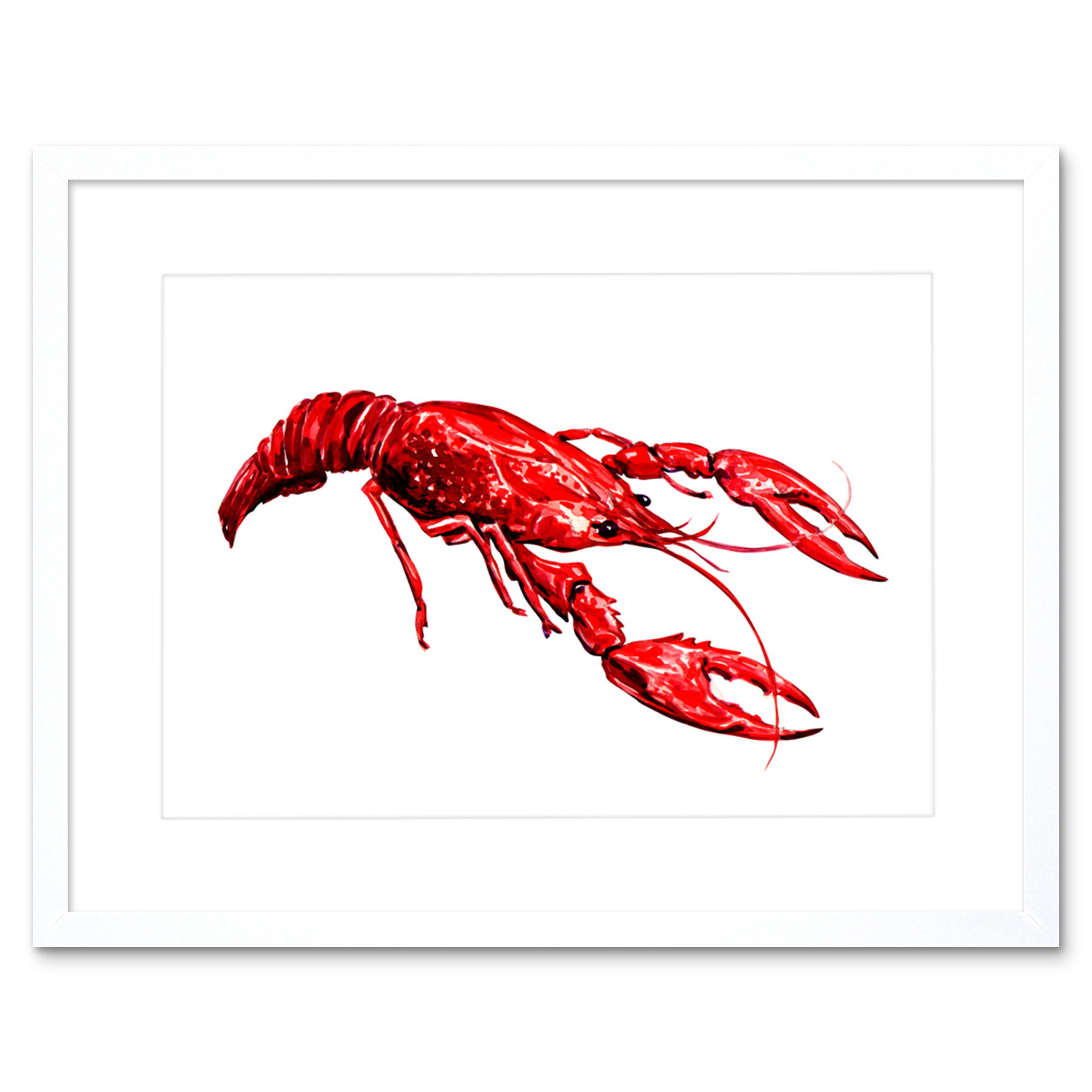 Lobster Illustration Art Print Framed Poster Wall Decor