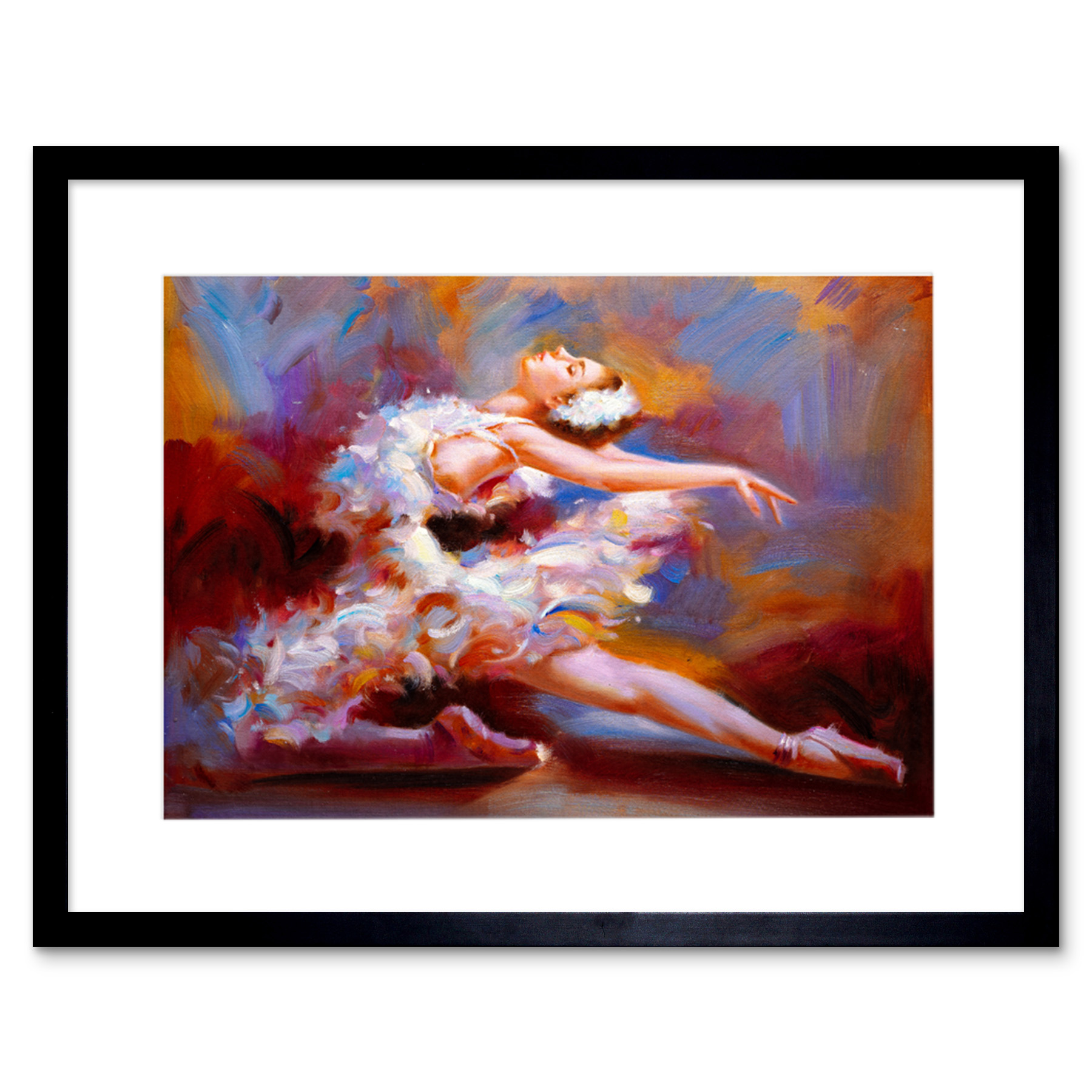 Ballet Dancing Saute Painting Framed Wall Art Print 9X7 In