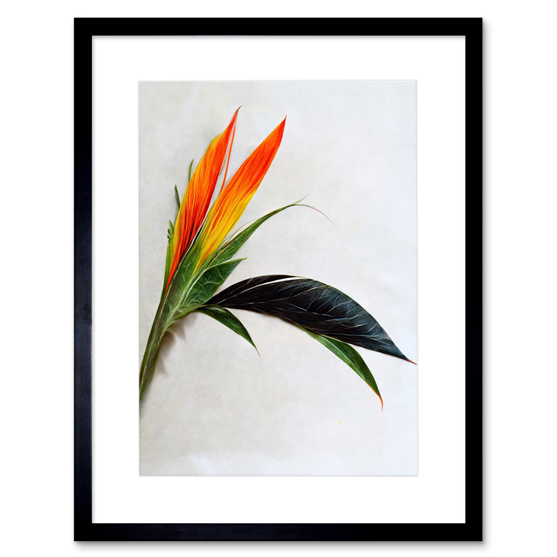 Tropical Plant Bird of Paradise Flower Framed Wall Art Print Picture 9X7 In