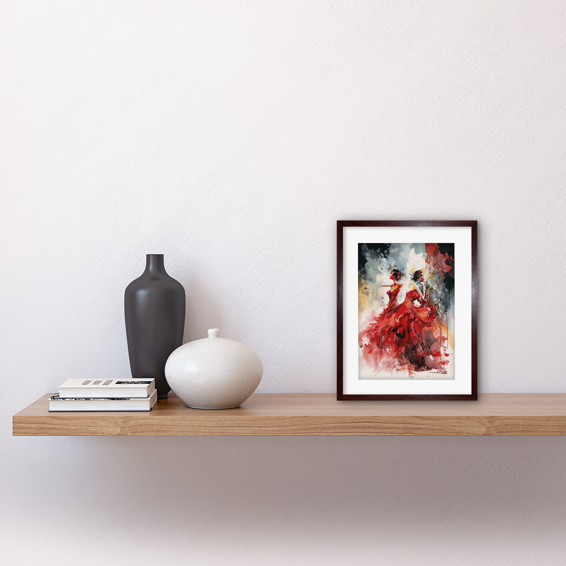 Flamenco Music Dancers Dancing Stage Red Dresses Framed Art Print Picture 9X7 In - Picture 9 of 25