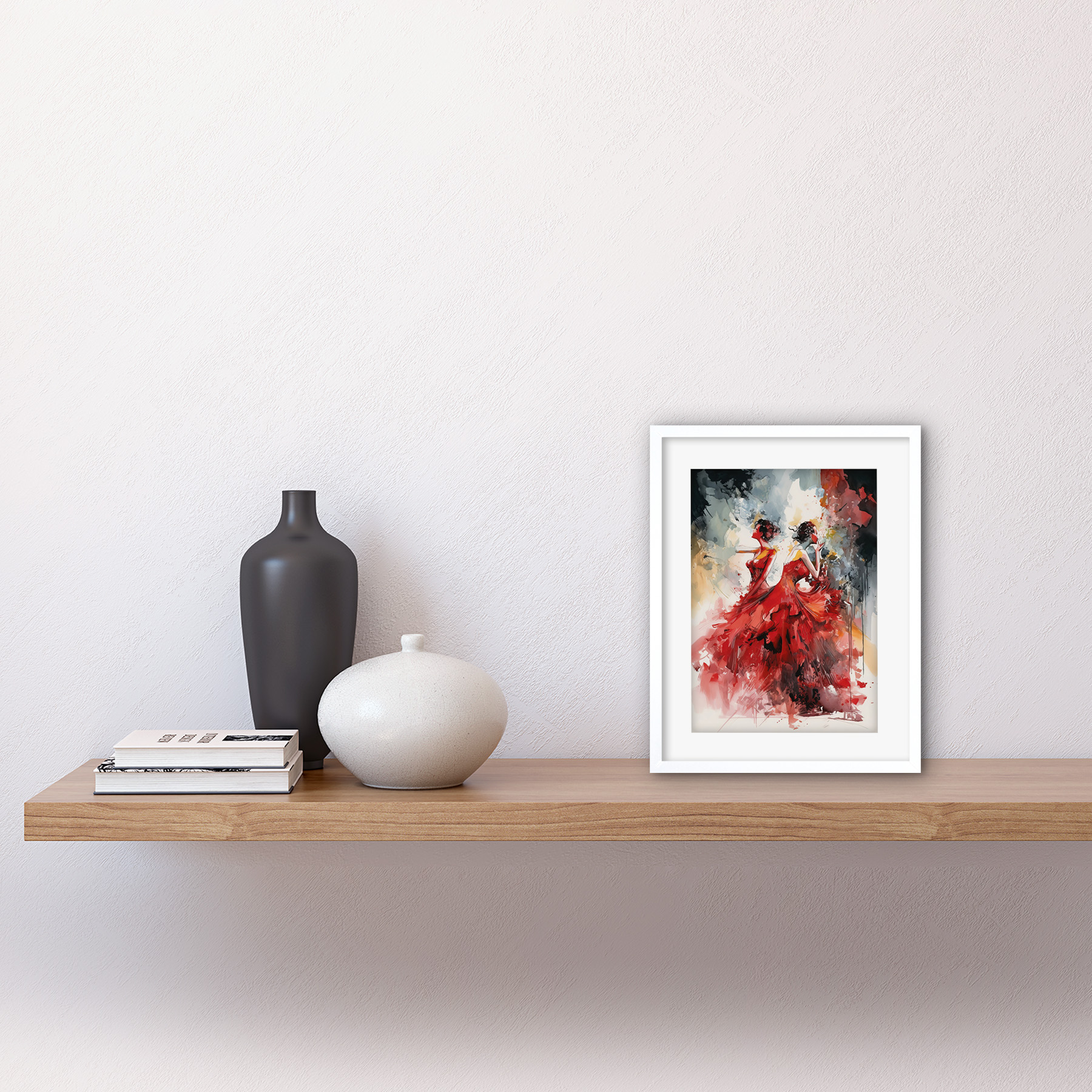 Flamenco Music Dancers Dancing Stage Red Dresses Framed Art Print Picture 9X7 In - Picture 21 of 25