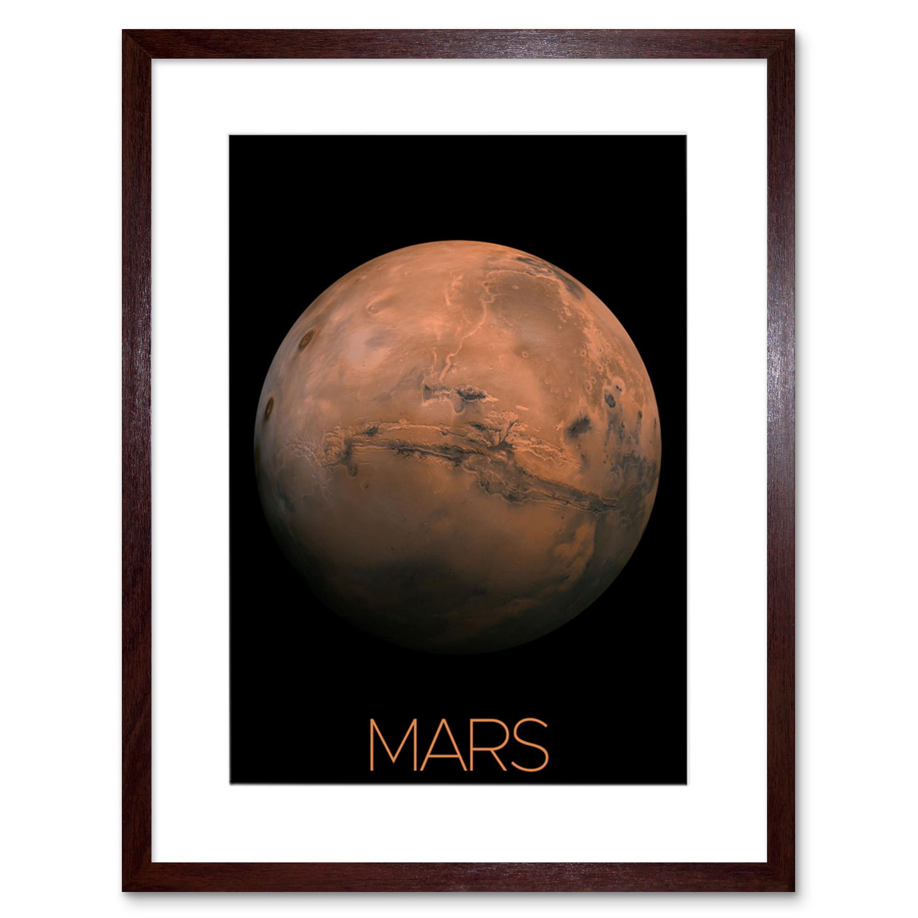 NASA Our Solar System Mars Planet Hemisphere Image Framed Wall Art Picture 9X7""