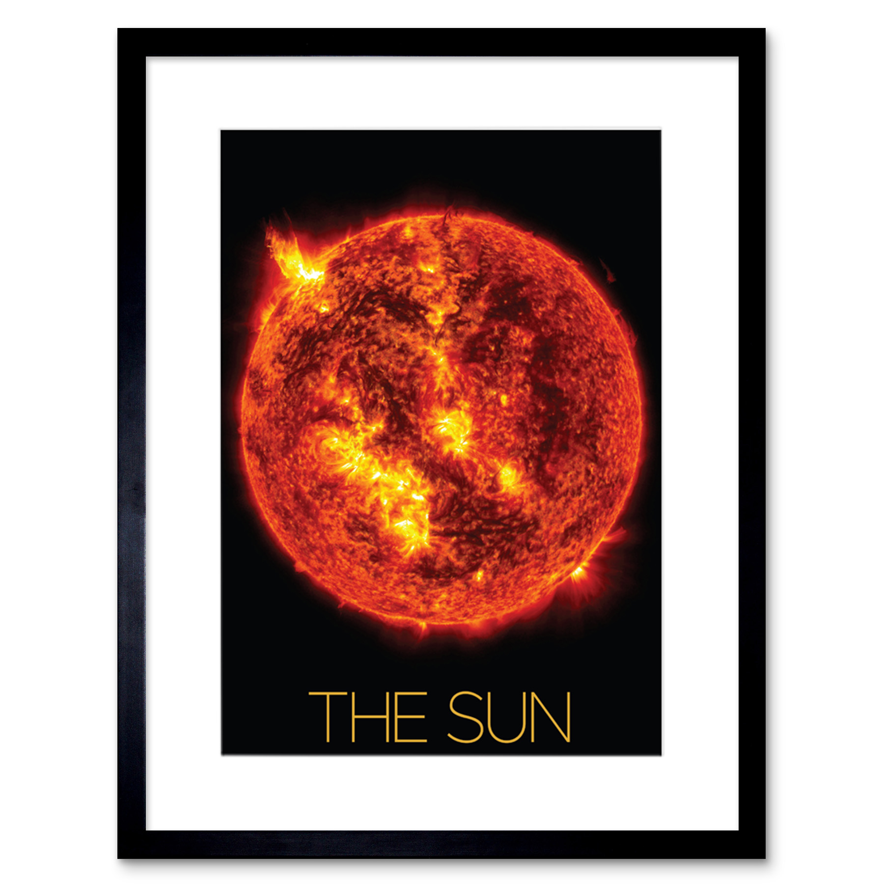 NASA Our Solar System The Sun Solar Flare Image Framed Wall Art Picture 9X7 In