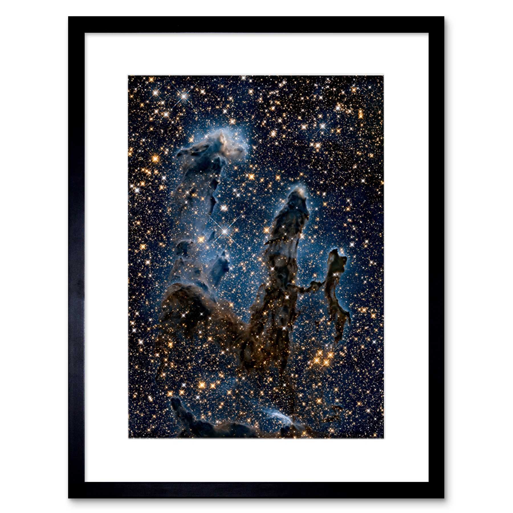 Hubble Telescope Pillars Creation Blue Haze Eagle Nebula Framed Art Print 9X7 In