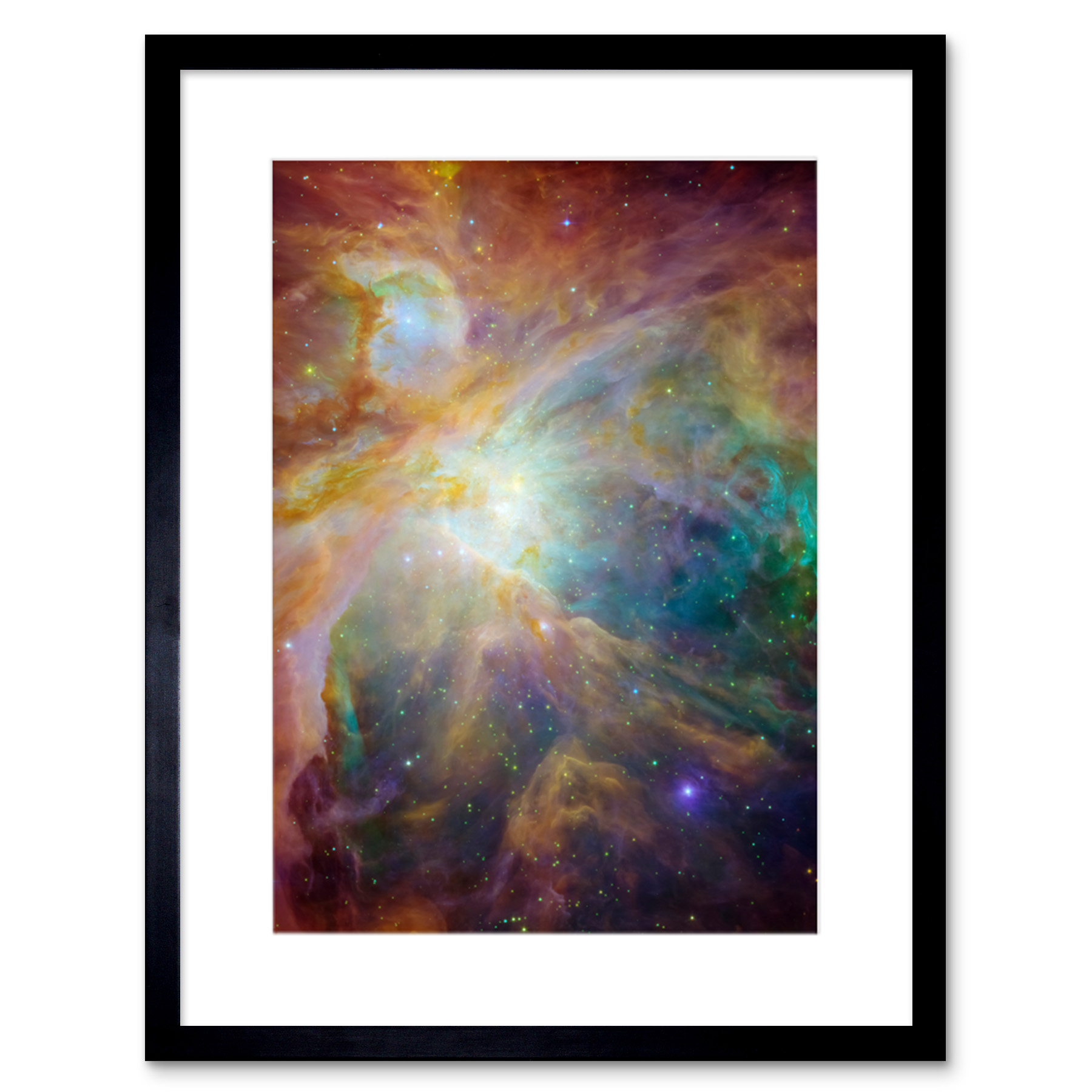 Hubble Space Telescope Orion Nebula Spitzer Observatory Framed Art Print 9X7 In