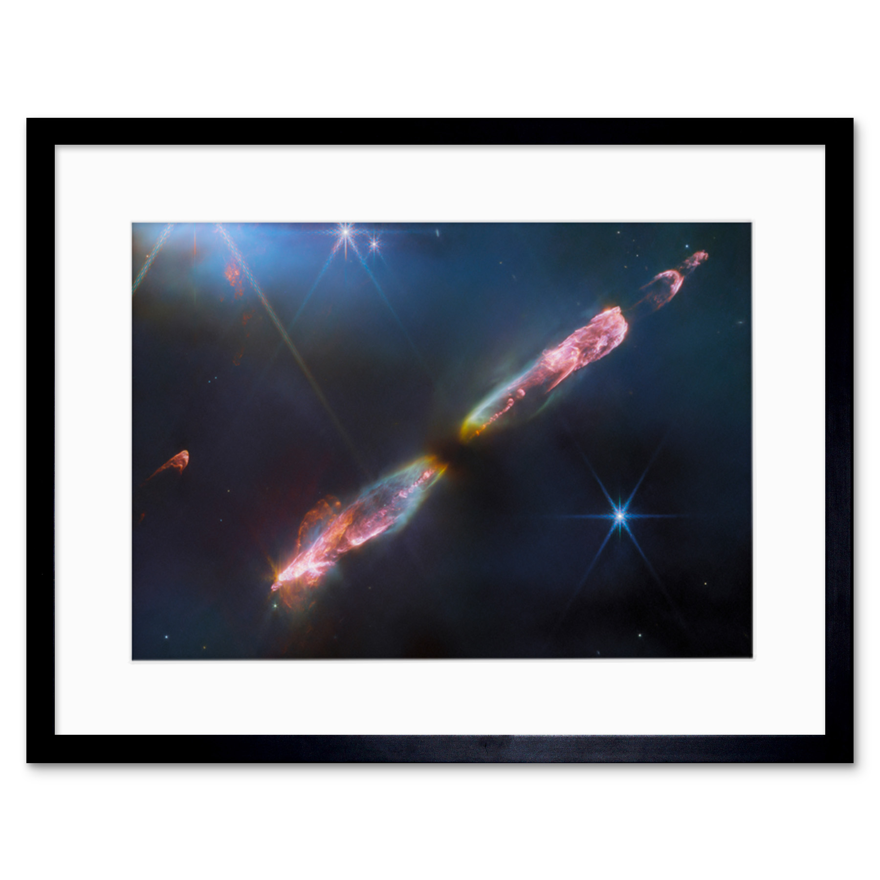 nasa-james-webb-telescope-supersonic-outflow-of-young-star-framed-art