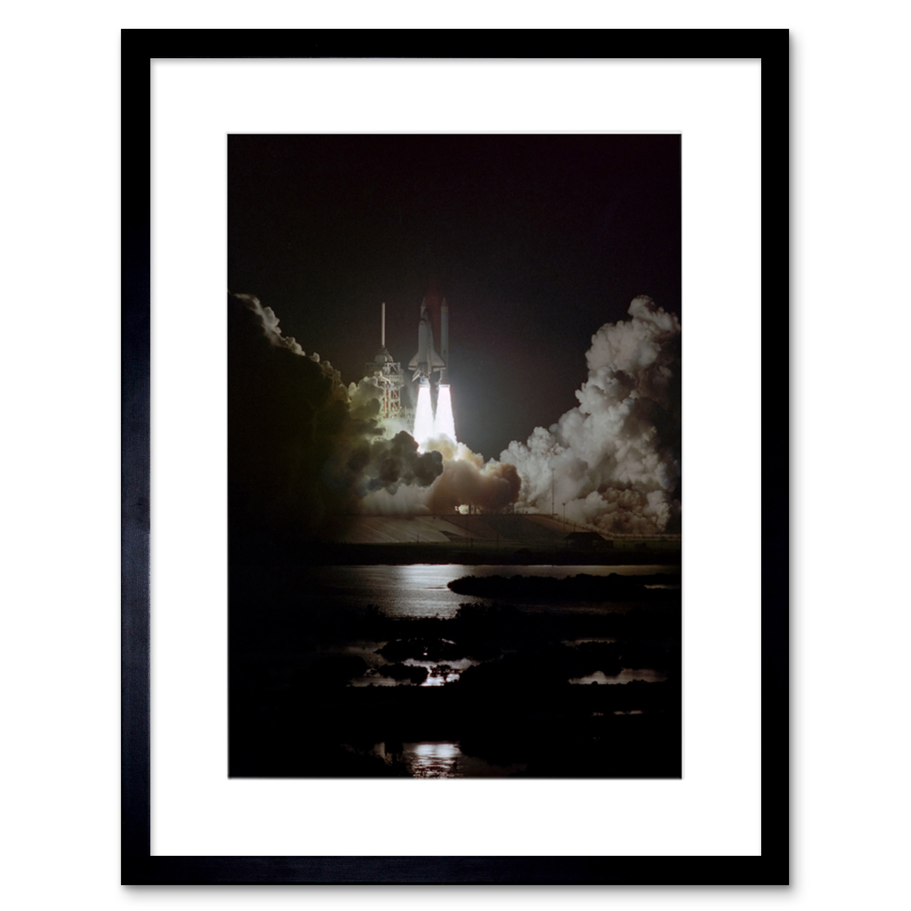 nasa-space-shuttle-challenger-launch-liftoff-sts-8-photo-framed-art