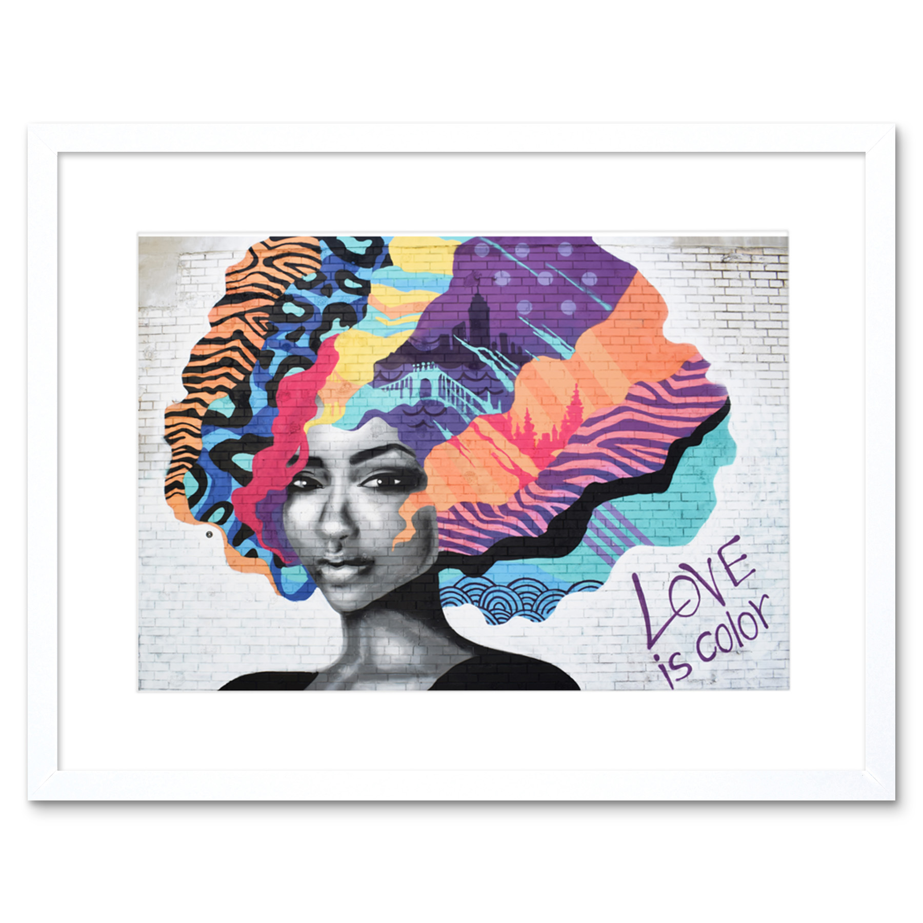 Barbalis Graffiti Woman Psychedelic Hair Framed Wall Art Print 9x7 Inch