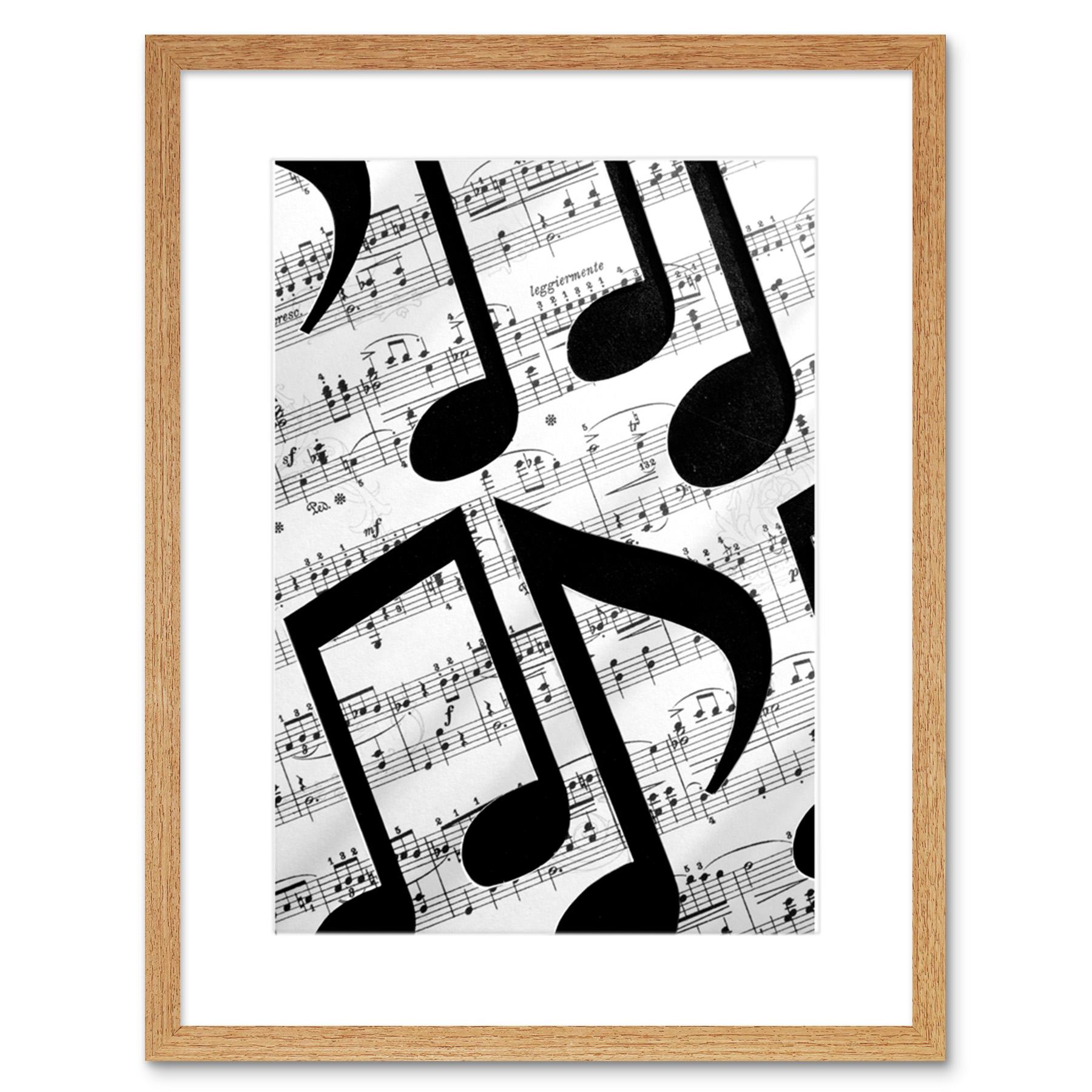 Musical Notes Sheet Music Framed Wall Art Print 9x7 Inch