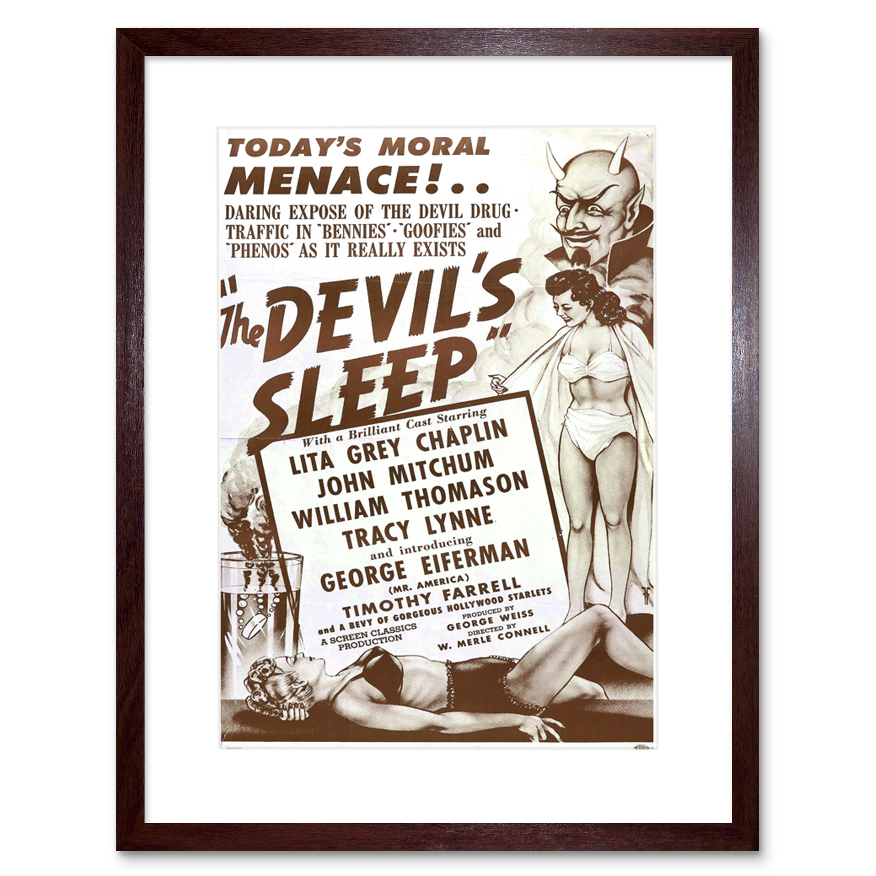The Devils Sleep Bennies Phenos Drugs 1950's Framed Wall Art Print 9x7 Inch - Picture 7 of 21