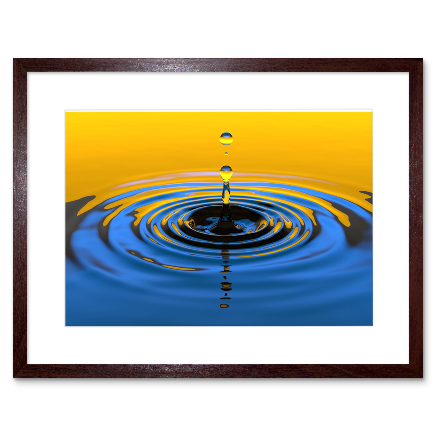 Water Drop Splash Ripple Framed Wall Art Print 9x7 Inch