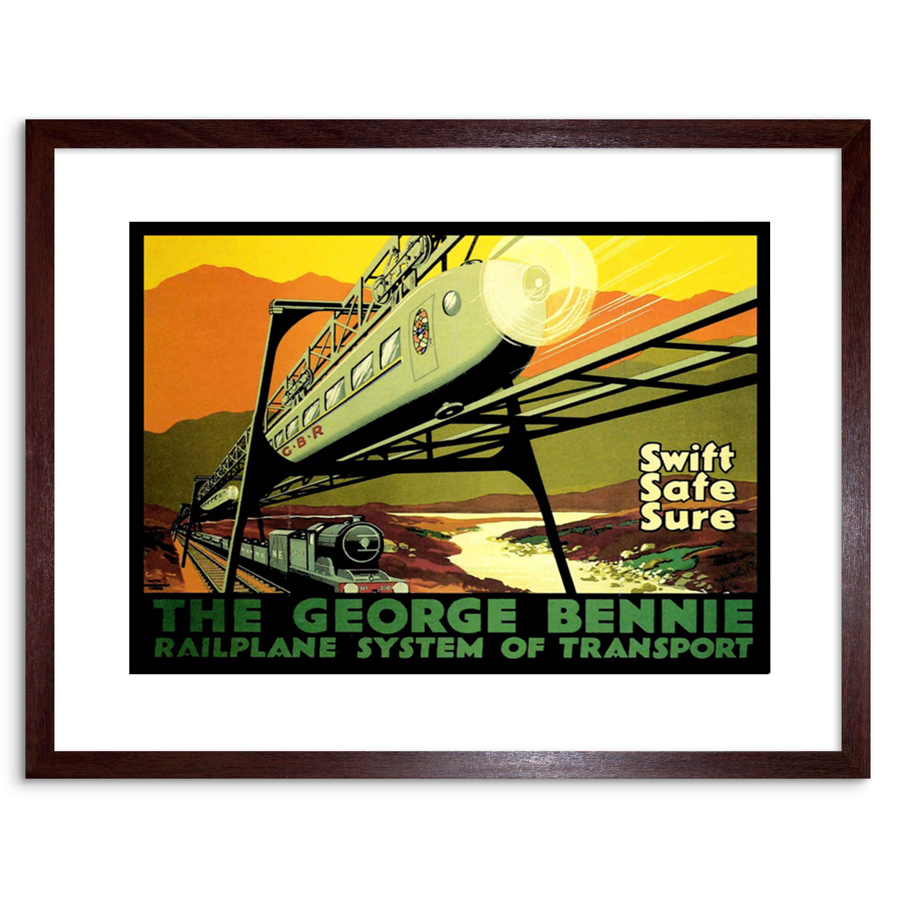 George Bennie Railplane Glasgow Cool Scotland Framed Art Print 9x7 Inch - Picture 7 of 21