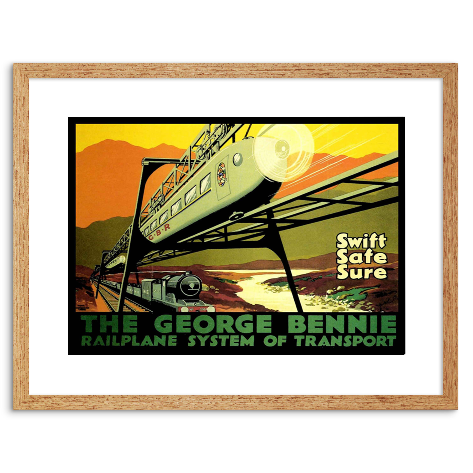 George Bennie Railplane Glasgow Cool Scotland Framed Art Print 9x7 Inch - Picture 12 of 21