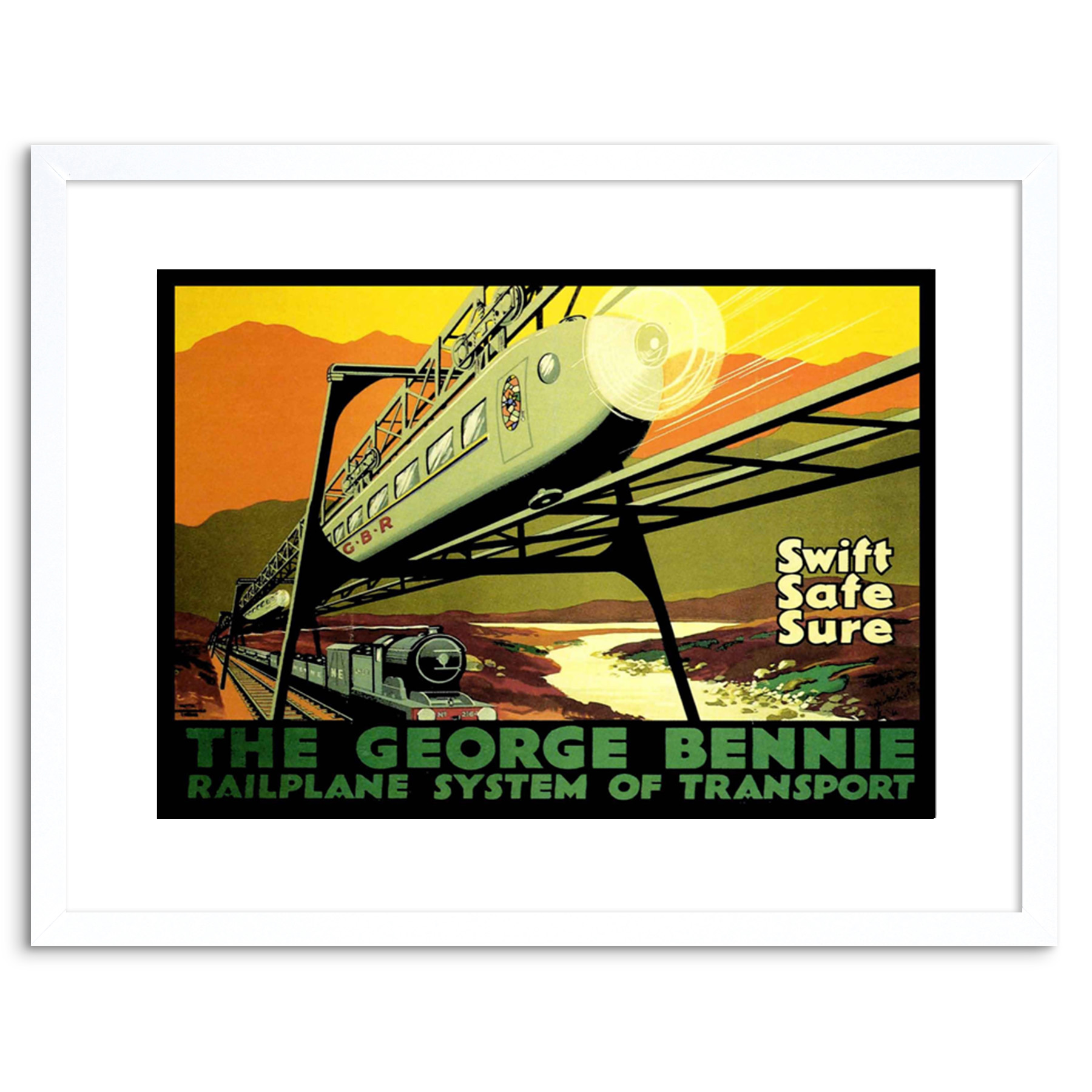 George Bennie Railplane Glasgow Cool Scotland Framed Art Print 9x7 Inch - Picture 17 of 21
