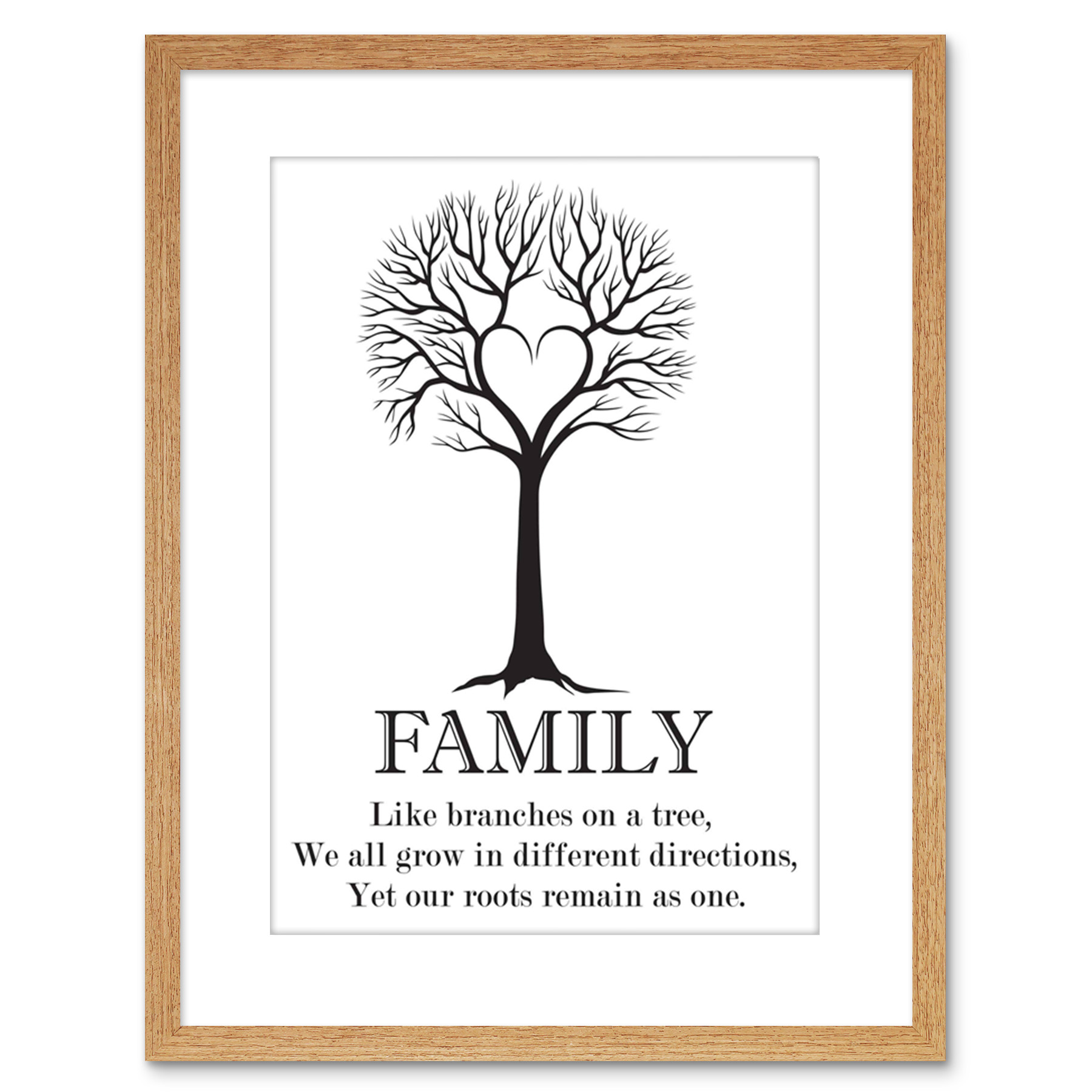 Family Roots Quote Motivation B&W He Tree Framed Wall Art Print 9X7 In | eBay family-roots-quote-motivation-b-w-he-tree-framed-wall-art-print-9x7-in-ebay