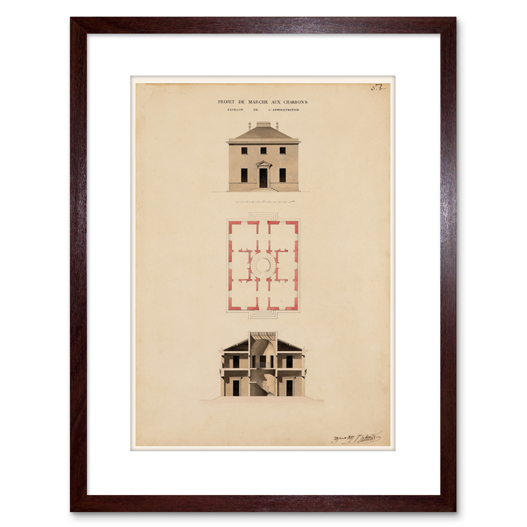 Framed Brown 9X7