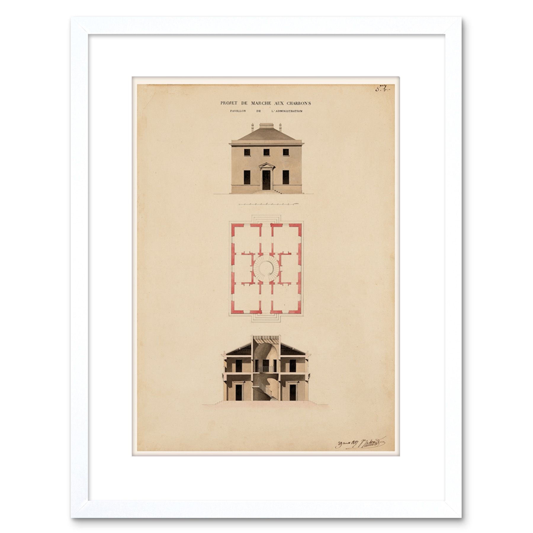 Framed White 9X7