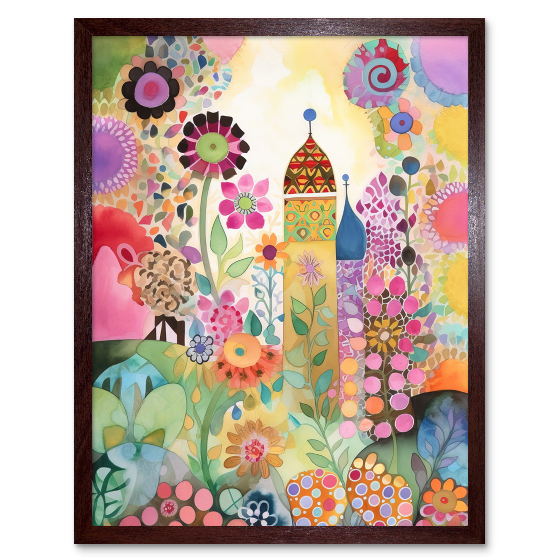 Countryside Garden Flowers Spring Modern Folk Art Framed Art Picture Print 9X7" - Bild 8 von 25