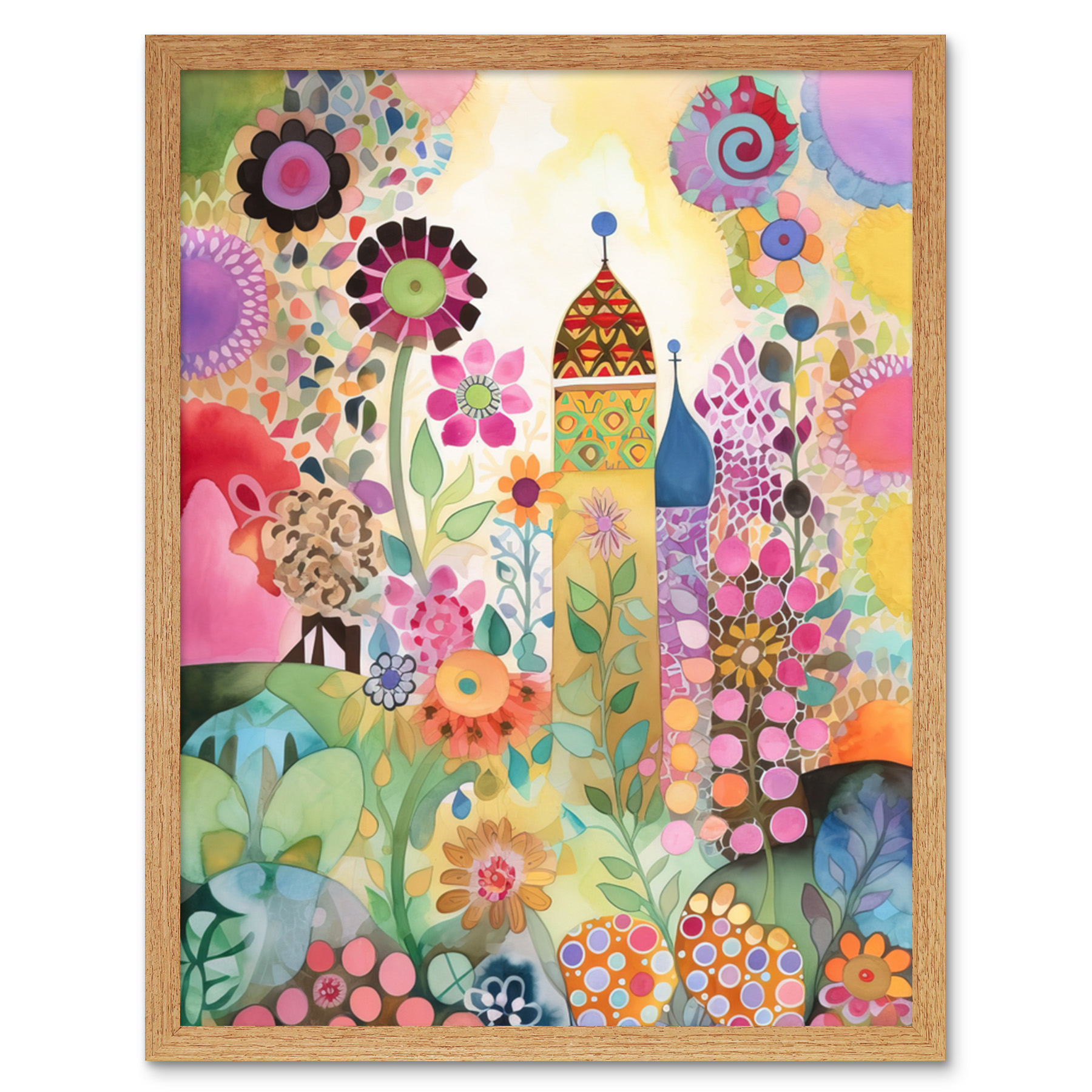 Countryside Garden Flowers Spring Modern Folk Art Framed Art Picture Print 9X7" - Bild 14 von 25