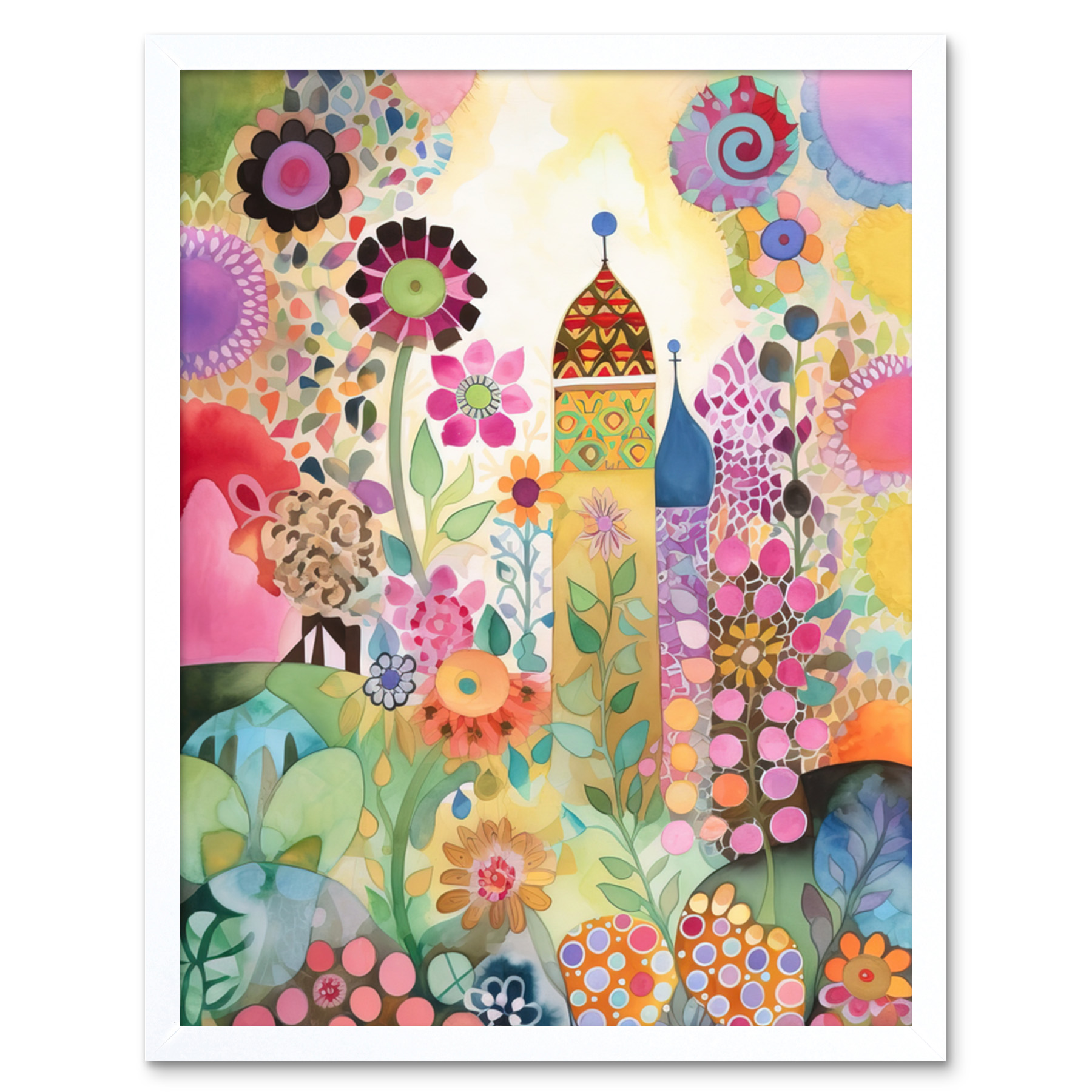 Countryside Garden Flowers Spring Modern Folk Art Framed Art Picture Print 9X7" - Bild 20 von 25