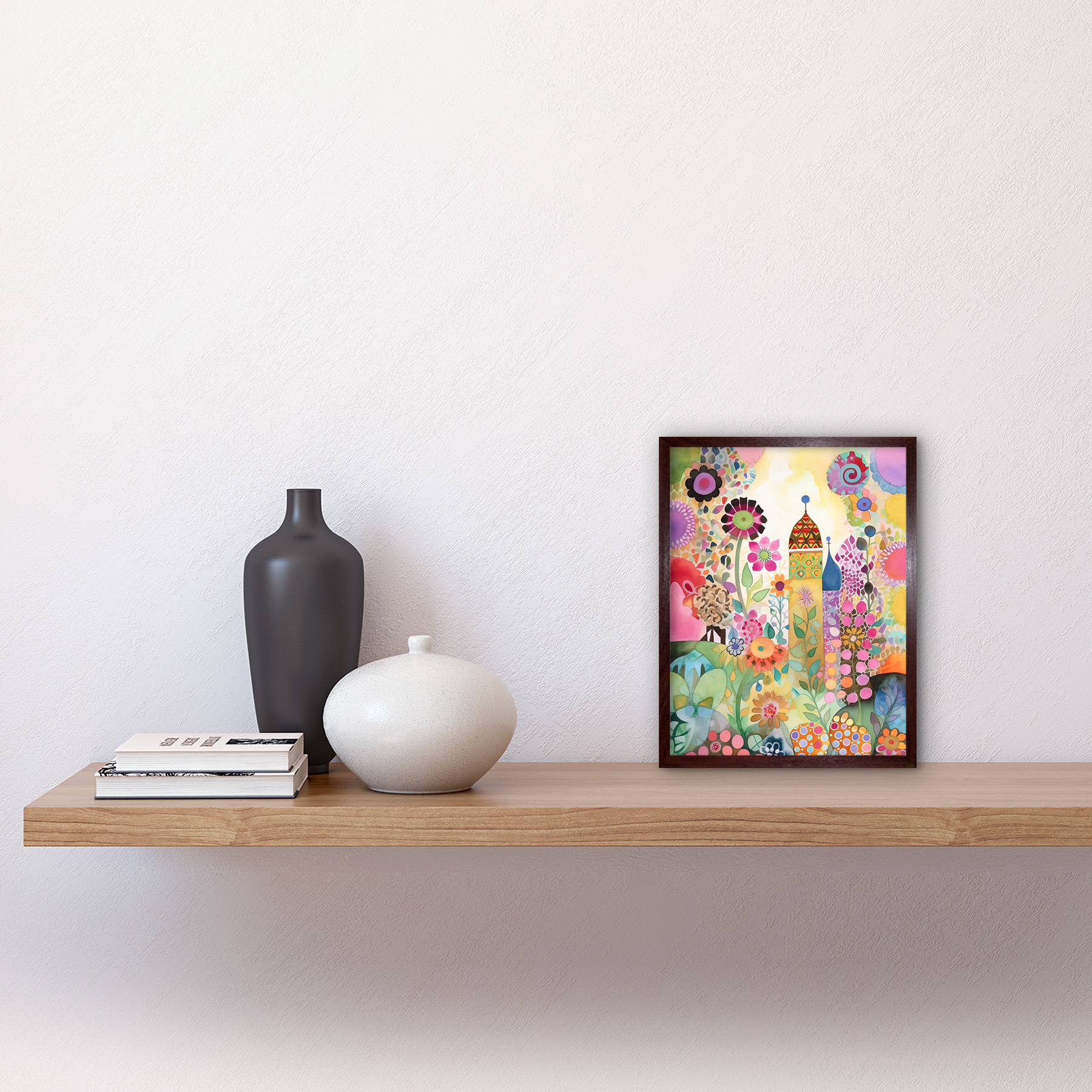 Countryside Garden Flowers Spring Modern Folk Art Framed Art Picture Print 9X7" - Bild 9 von 25