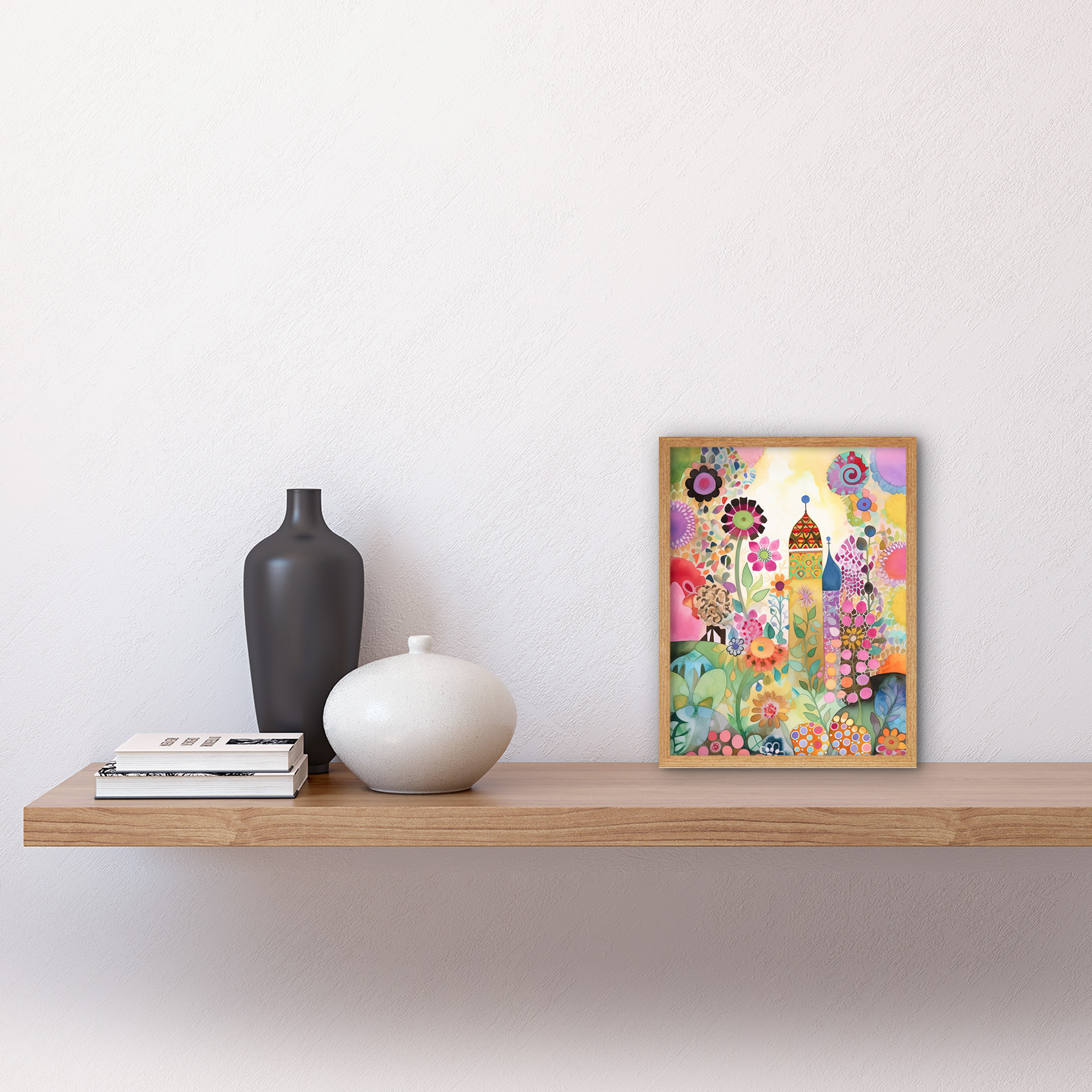 Countryside Garden Flowers Spring Modern Folk Art Framed Art Picture Print 9X7" - Bild 15 von 25