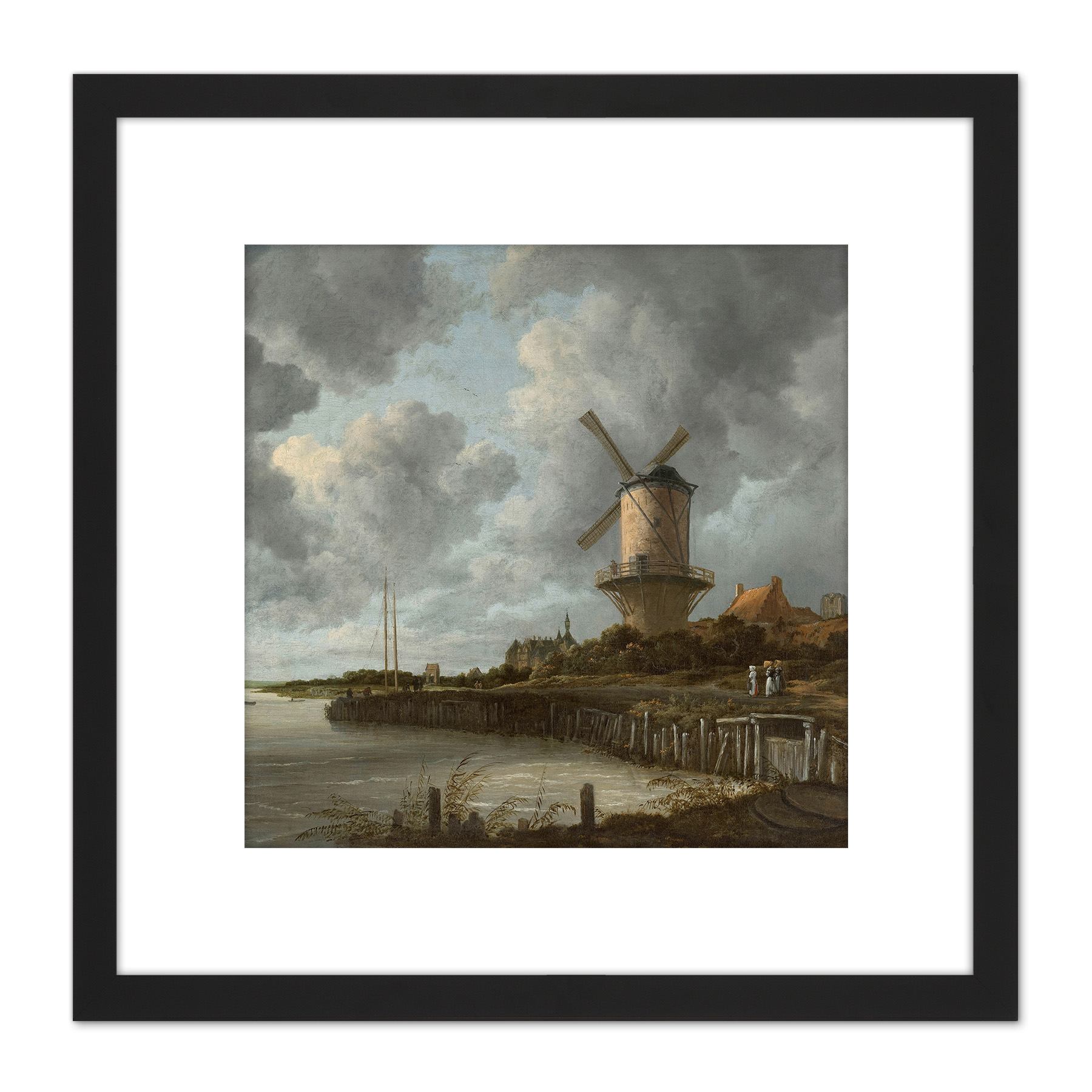 Van Ruisdael Windmill Wijk Bij Duurstede Painting Square Framed Wall Art 8X8 In