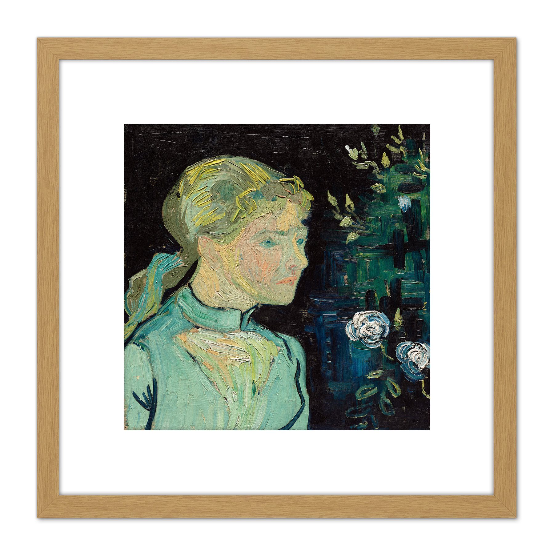 Van Gogh Adeline Ravoux Portrait Square Framed Wall Art 8X8 In
