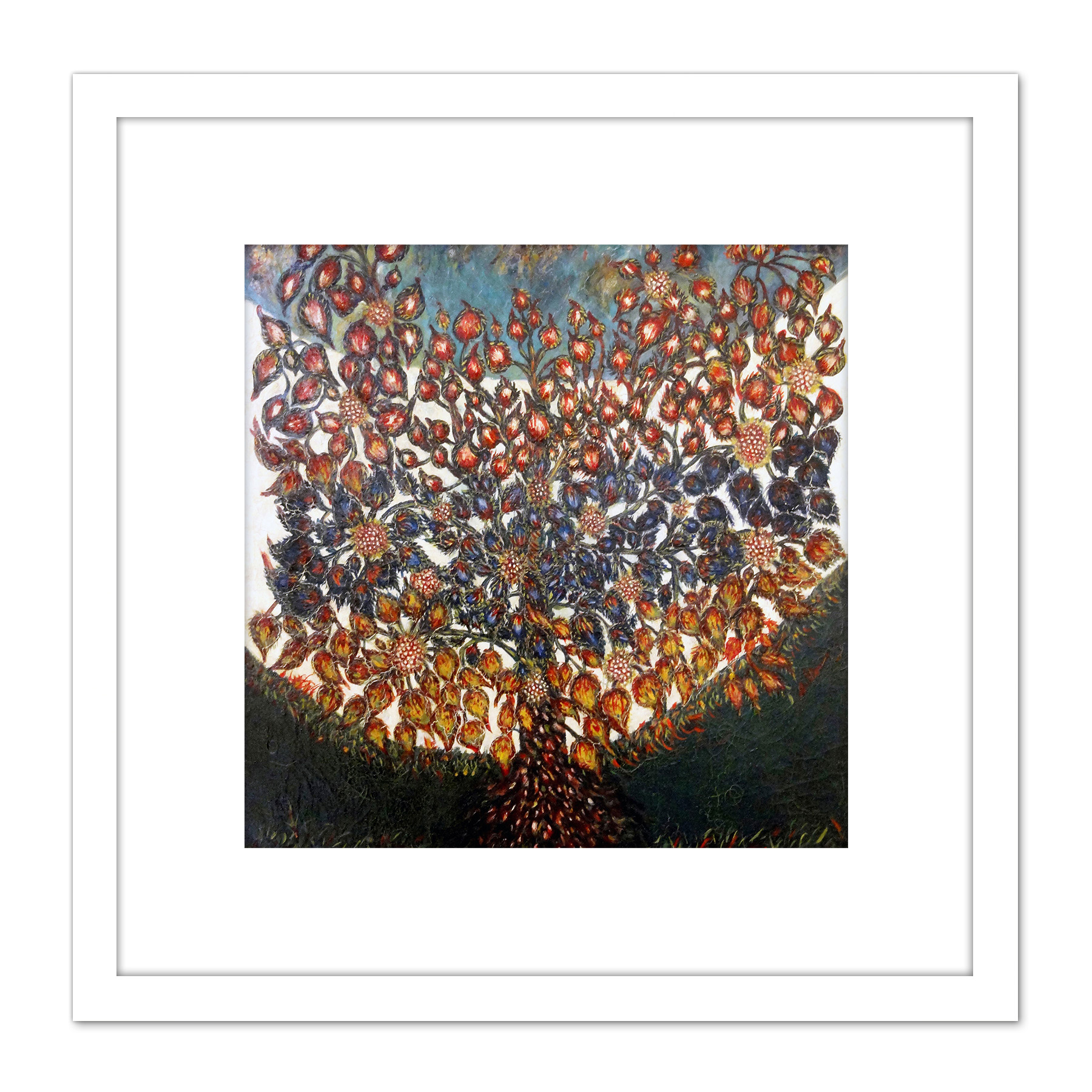 Louis Seraphine Senlis Tree Of Life Painting Square Framed Wall Art 8X8 In