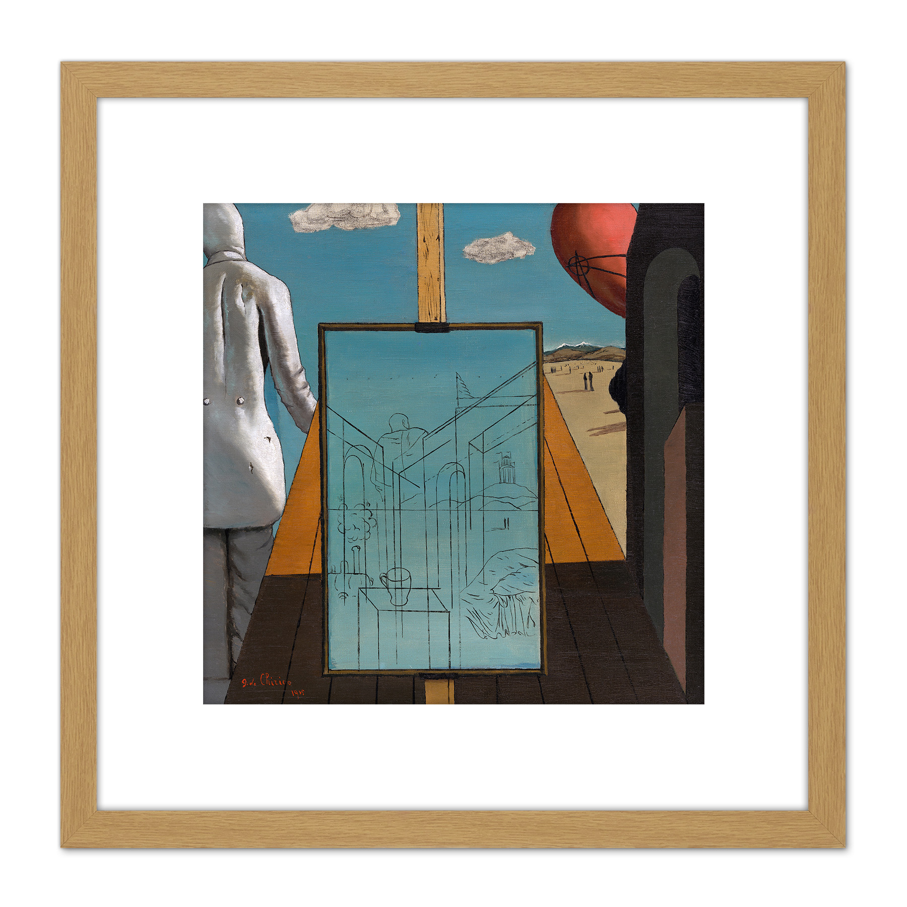 Giorgio de Chirico Double Dream of Spring Square Framed Wall Art 8X8 In