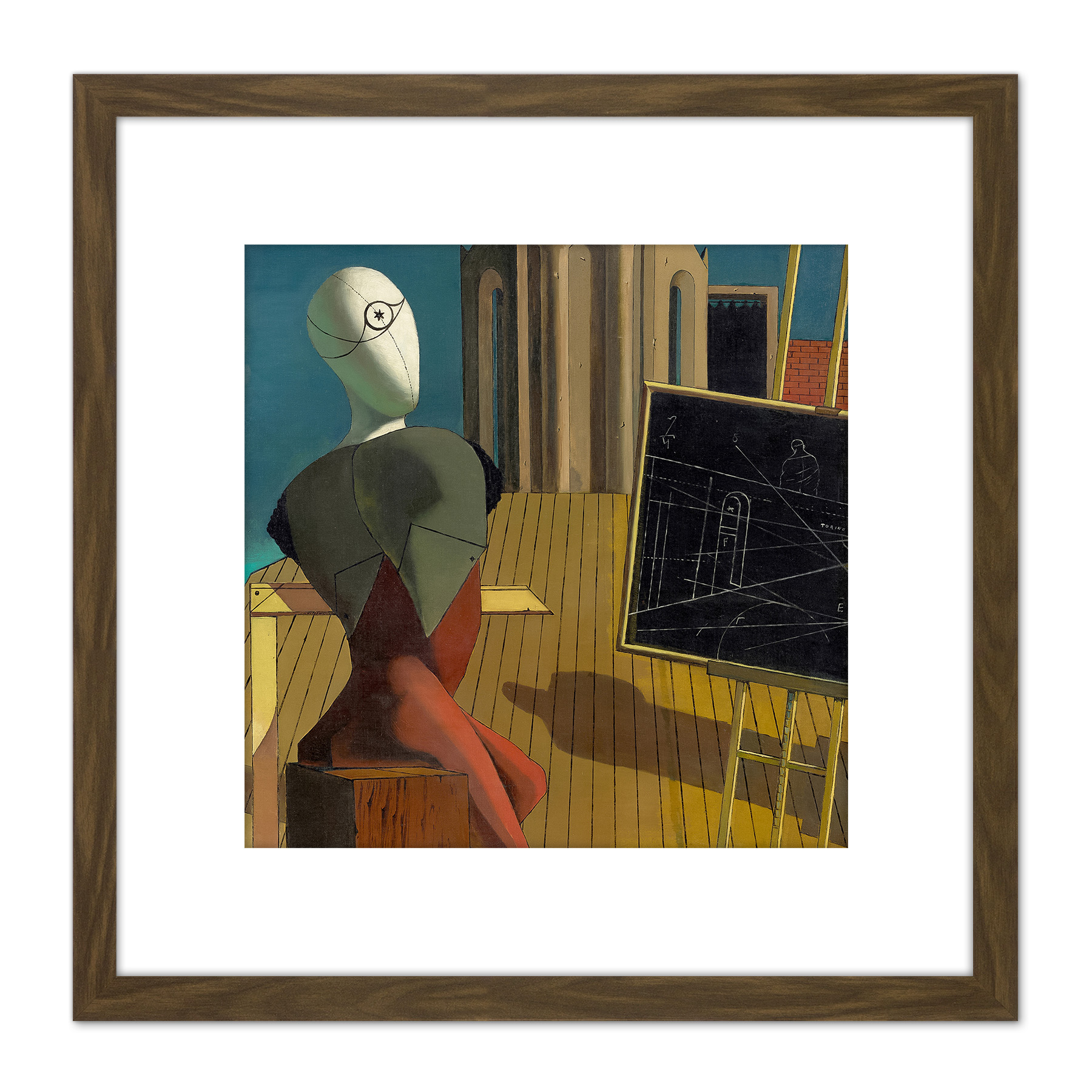 Giorgio de Chirico The Seer Square Framed Wall Art 8X8 In