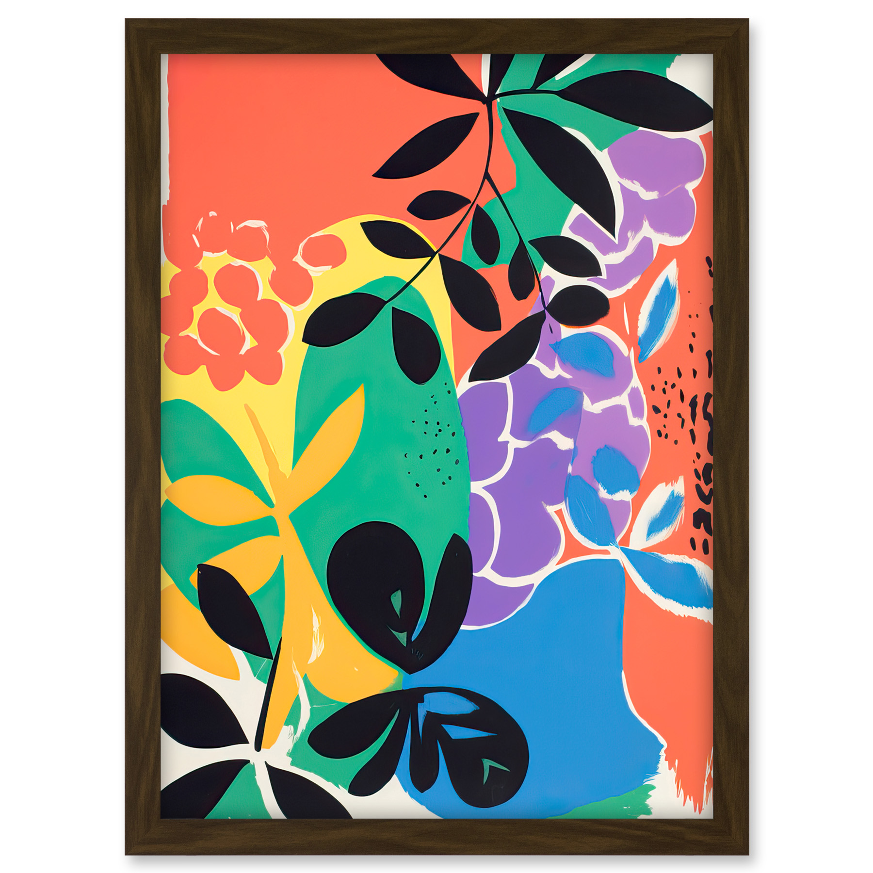 Henri Matisse Inspired Plant Shapes Painting Abstract Framed Wall Art Print A3 - Bild 8 von 31