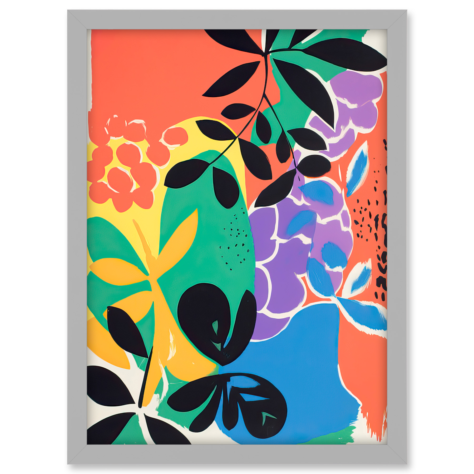 Henri Matisse Inspired Plant Shapes Painting Abstract Framed Wall Art Print A3 - Bild 14 von 31