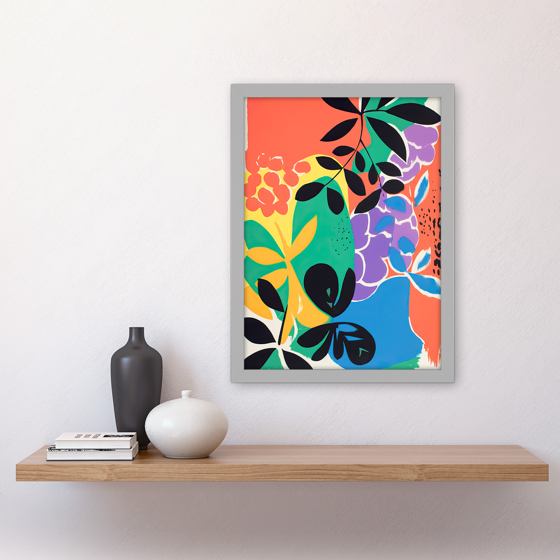 Henri Matisse Inspired Plant Shapes Painting Abstract Framed Wall Art Print A3 - Bild 15 von 31