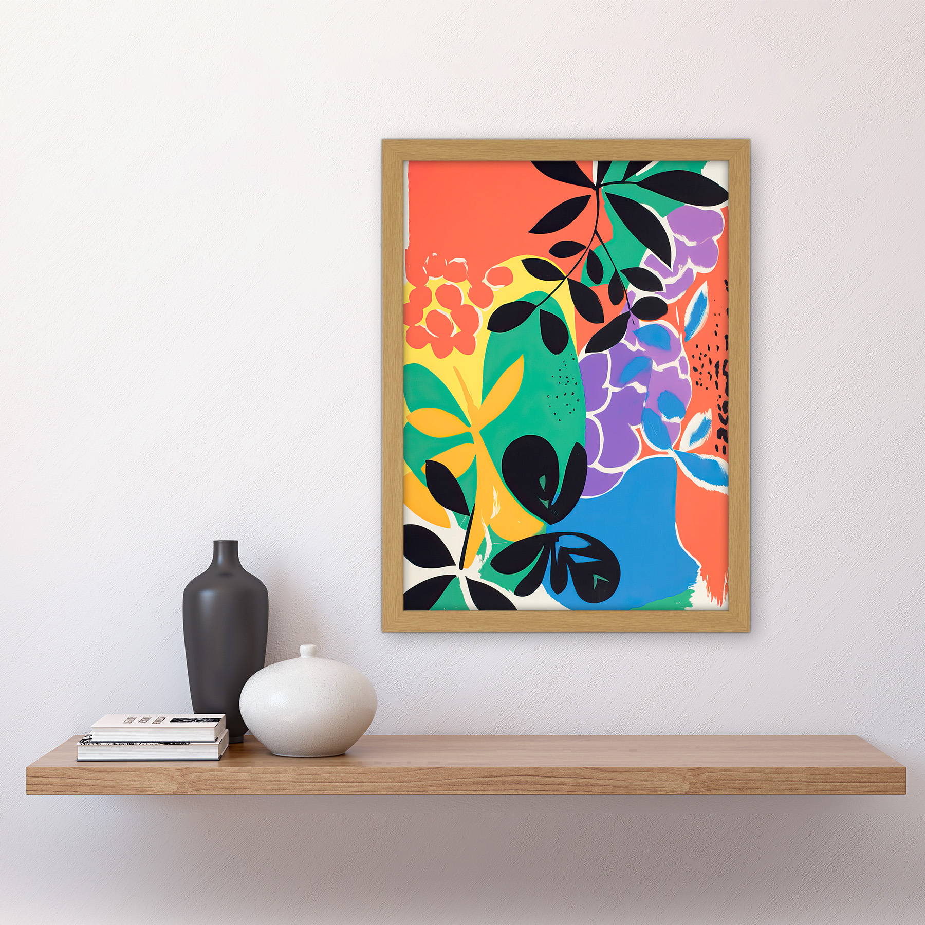 Henri Matisse Inspired Plant Shapes Painting Abstract Framed Wall Art Print A3 - Bild 21 von 31