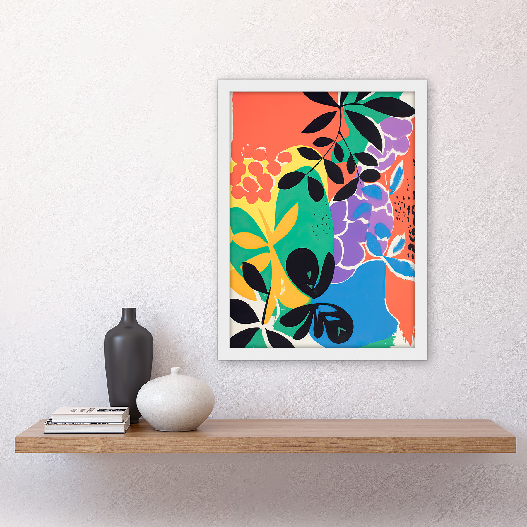Henri Matisse Inspired Plant Shapes Painting Abstract Framed Wall Art Print A3 - Bild 27 von 31