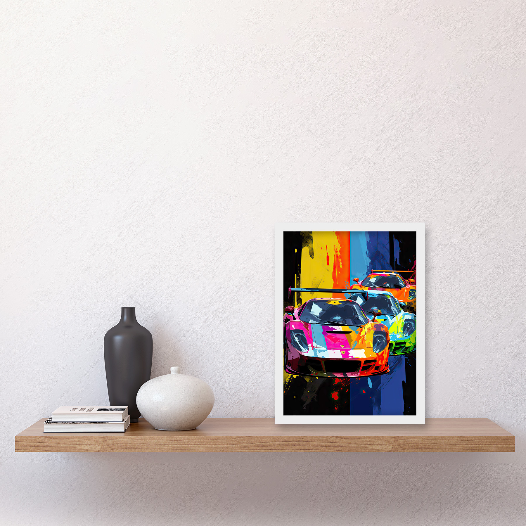 Sport Racing Cars Vibrant Supercar Race Mancave Gift for Him Framed Art Print A4 - Picture 27 of 31