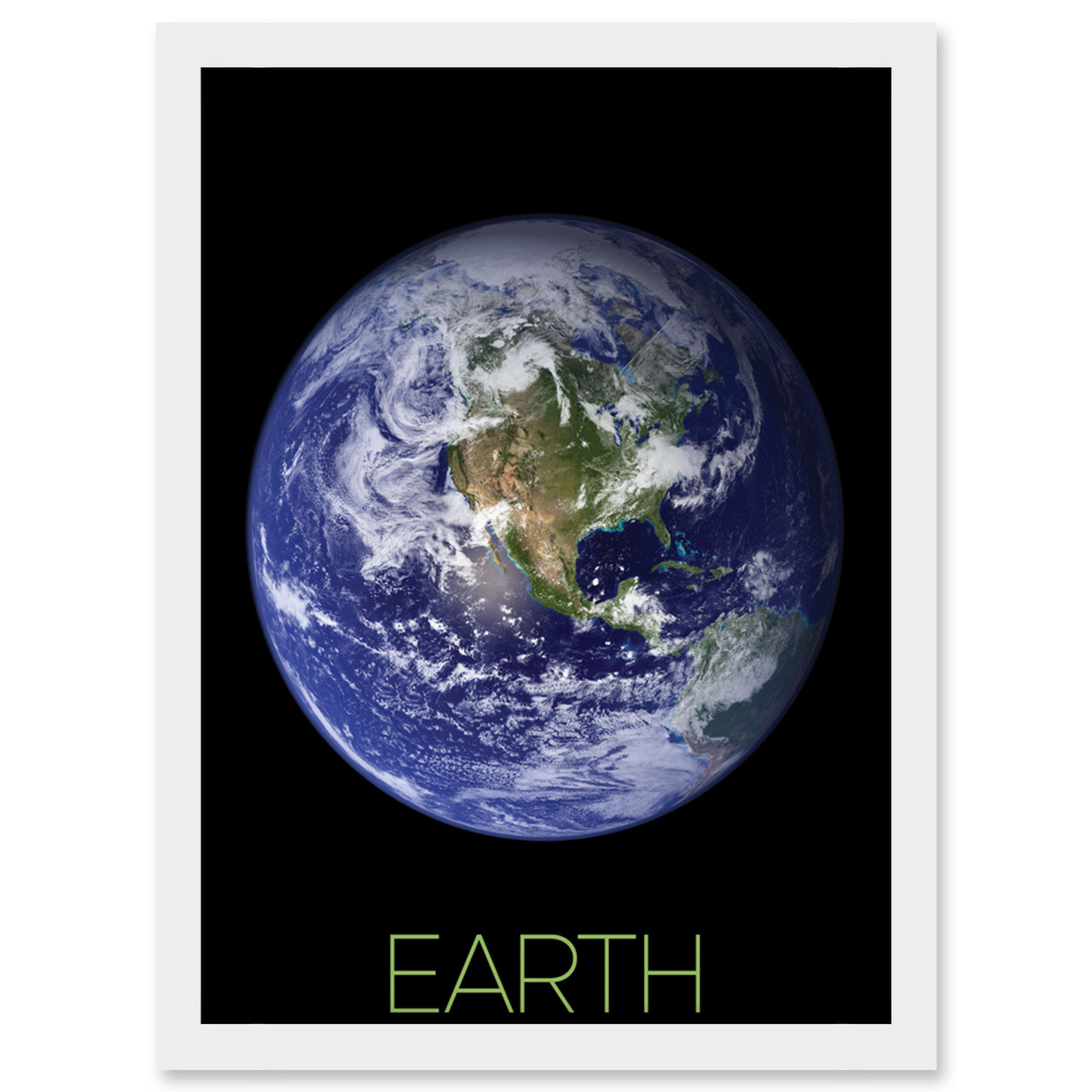 NASA Our Solar System Earth Planet Blue Marble Space Framed Art Picture Print A4