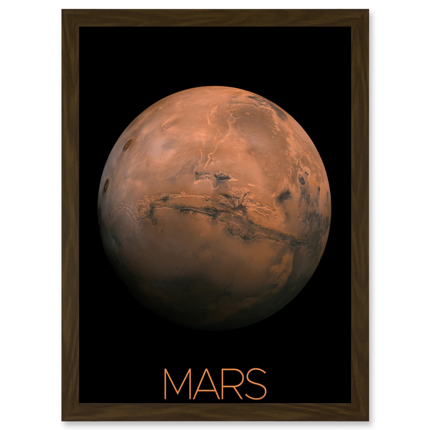 NASA Our Solar System Mars Planet Hemisphere Image Framed Art Picture Print A4